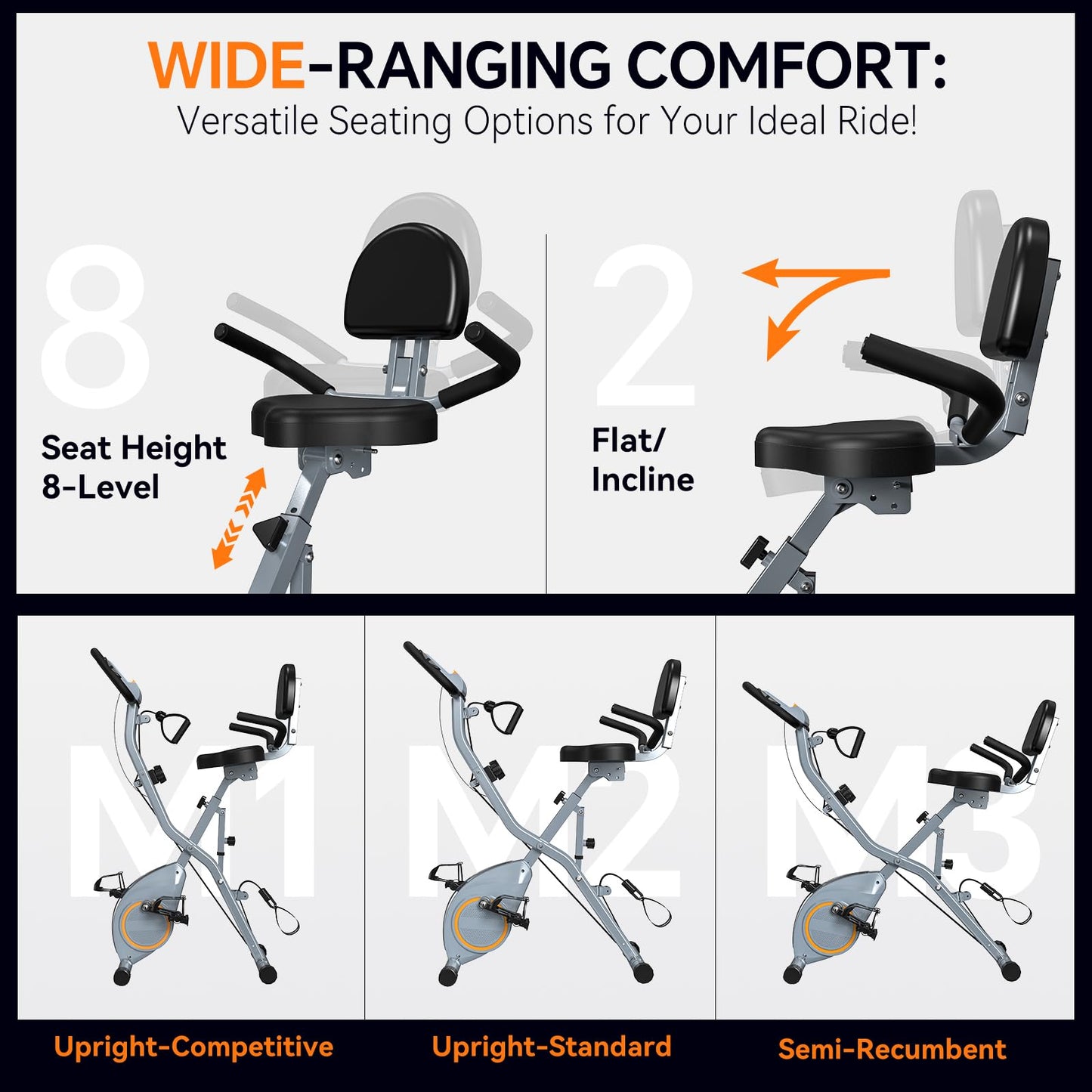 **Foldable 5-in-1 Exercise Bike for Home – 2025 Designed 817 X-Bike, Stationary Indoor Cycling Bike with 16-Level Quiet Magnetic Resistance, 6.6 lbs Flywheel & 300 lbs Weight Capacity**