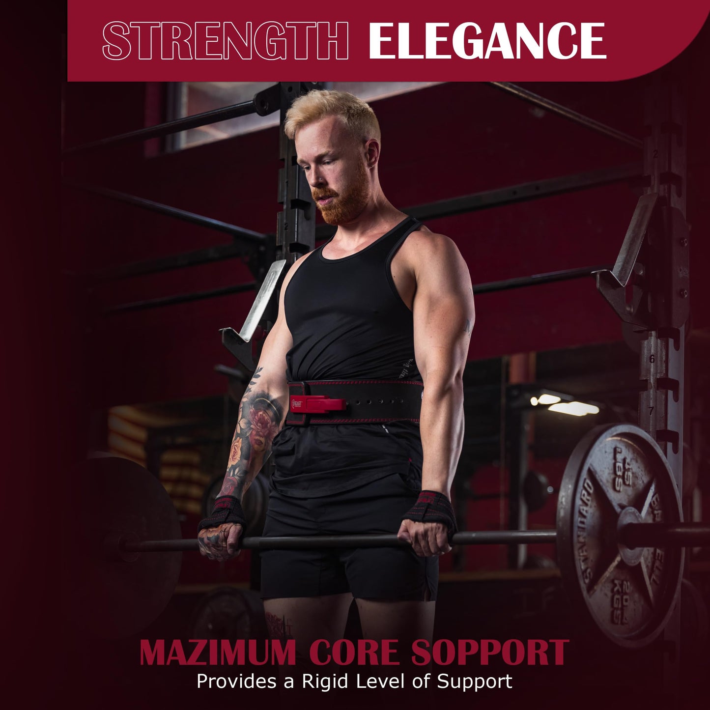 Weight Lifting Belt with Lever Buckle, 10–13MM Thick, 4-Inch Strap for Powerlifting, Deadlifts, Squats, and Weightlifting, Men and Women