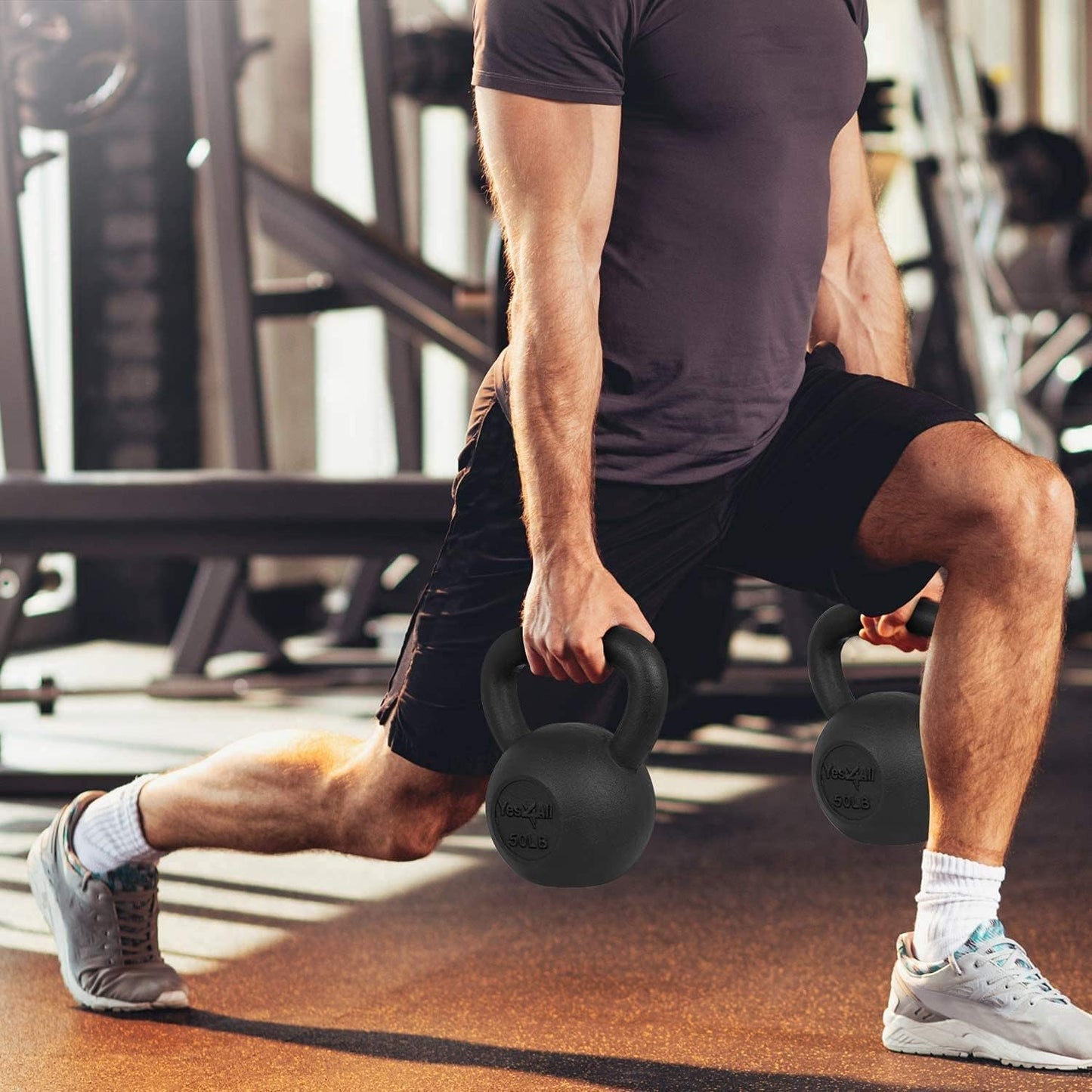 Cast Iron Kettlebell 5–80 lbs, Strength Training Weight for Full Body Workouts, Push-Ups and Grip Exercises at Home or Gym