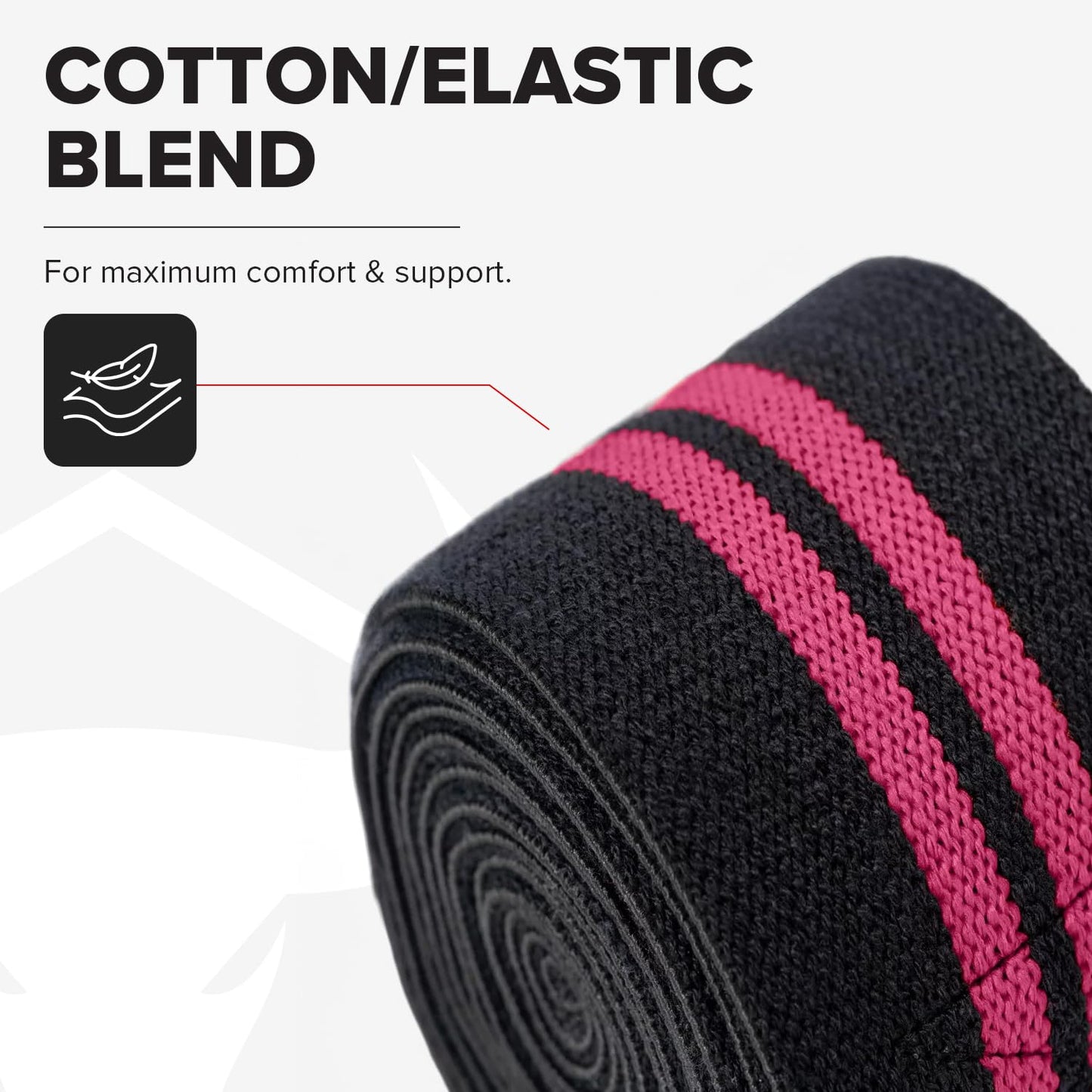 80" Elastic Knee Wraps for Weightlifting, Squats, and Powerlifting, Compression Knee Support for Strength Training and Gym Workouts