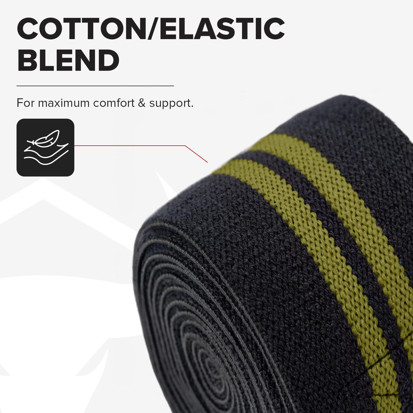 80" Elastic Knee Wraps for Weightlifting, Squats, and Powerlifting, Compression Knee Support for Gym and Strength Training