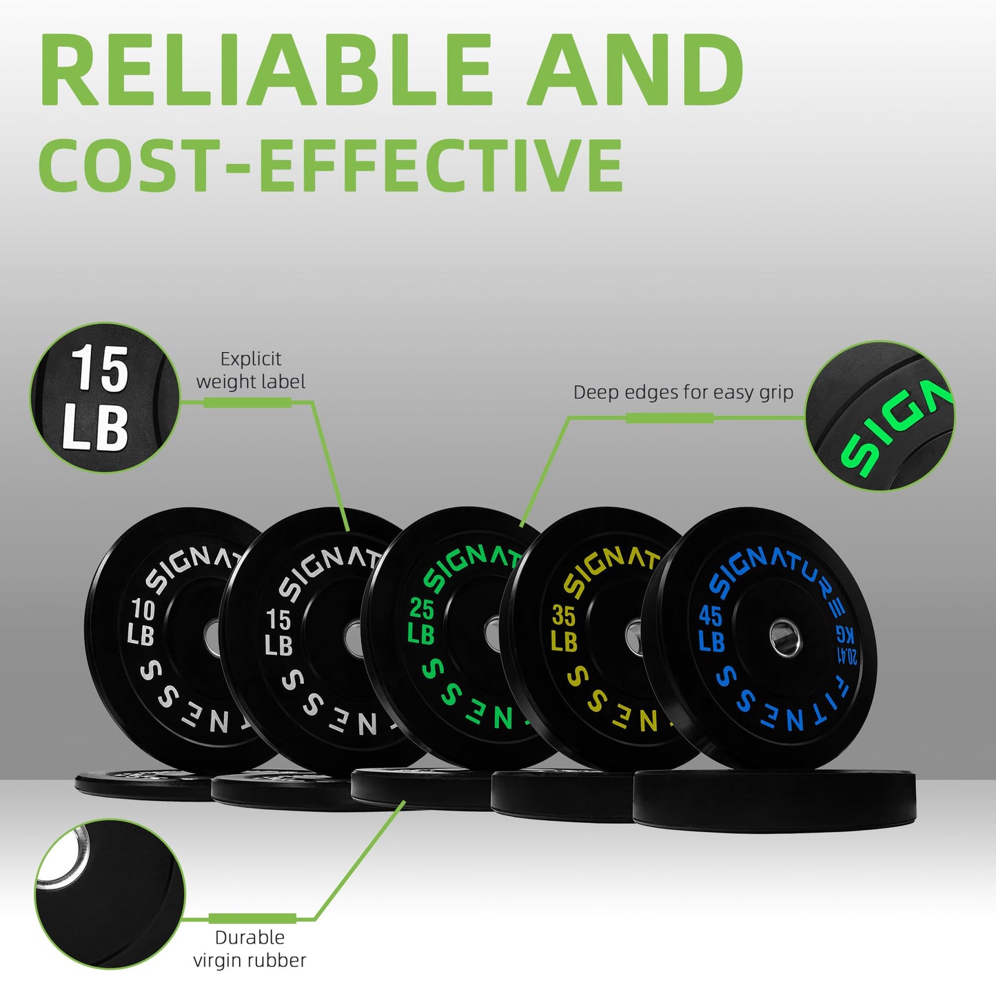 Olympic Bumper Plates Set 2", Weight Plates for Strength Training and Weightlifting, Available in Pairs or Sets with Barbell