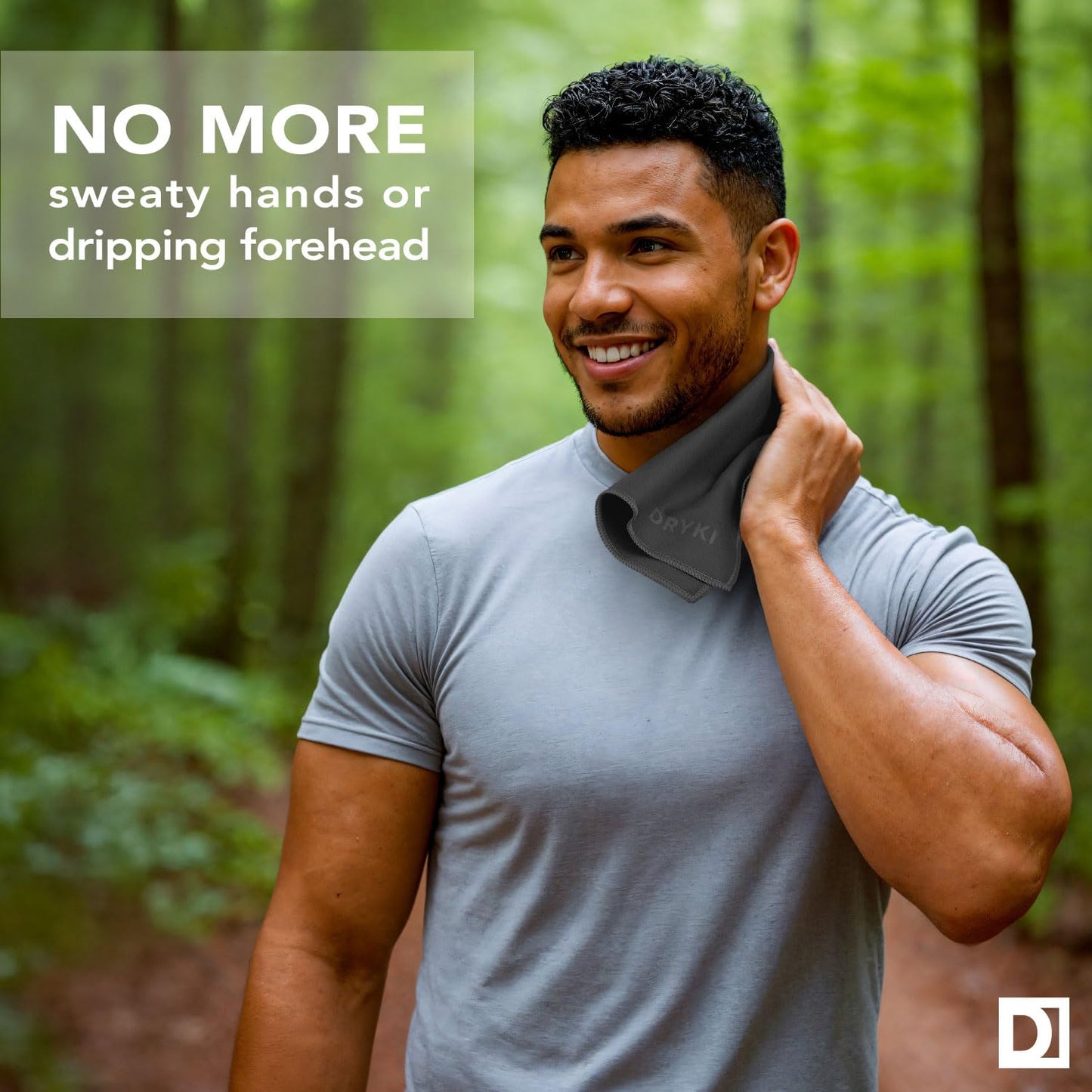 Sweat Absorbing Handkerchiefs - The Original Pocket-Sized Sweat Towels - Quick-Dry Microfiber Sweat Rags for Face, Hands, & Body - Men & Women - Gym, Sports, and Work (Dark Grey: 5 Pack)