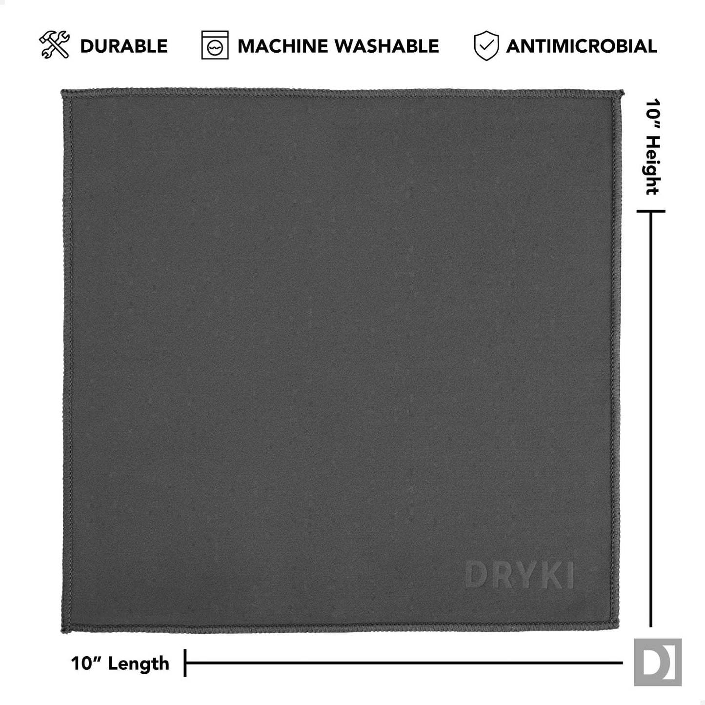 Sweat Absorbing Handkerchiefs - The Original Pocket-Sized Sweat Towels - Quick-Dry Microfiber Sweat Rags for Face, Hands, & Body - Men & Women - Gym, Sports, and Work (Dark Grey: 5 Pack)