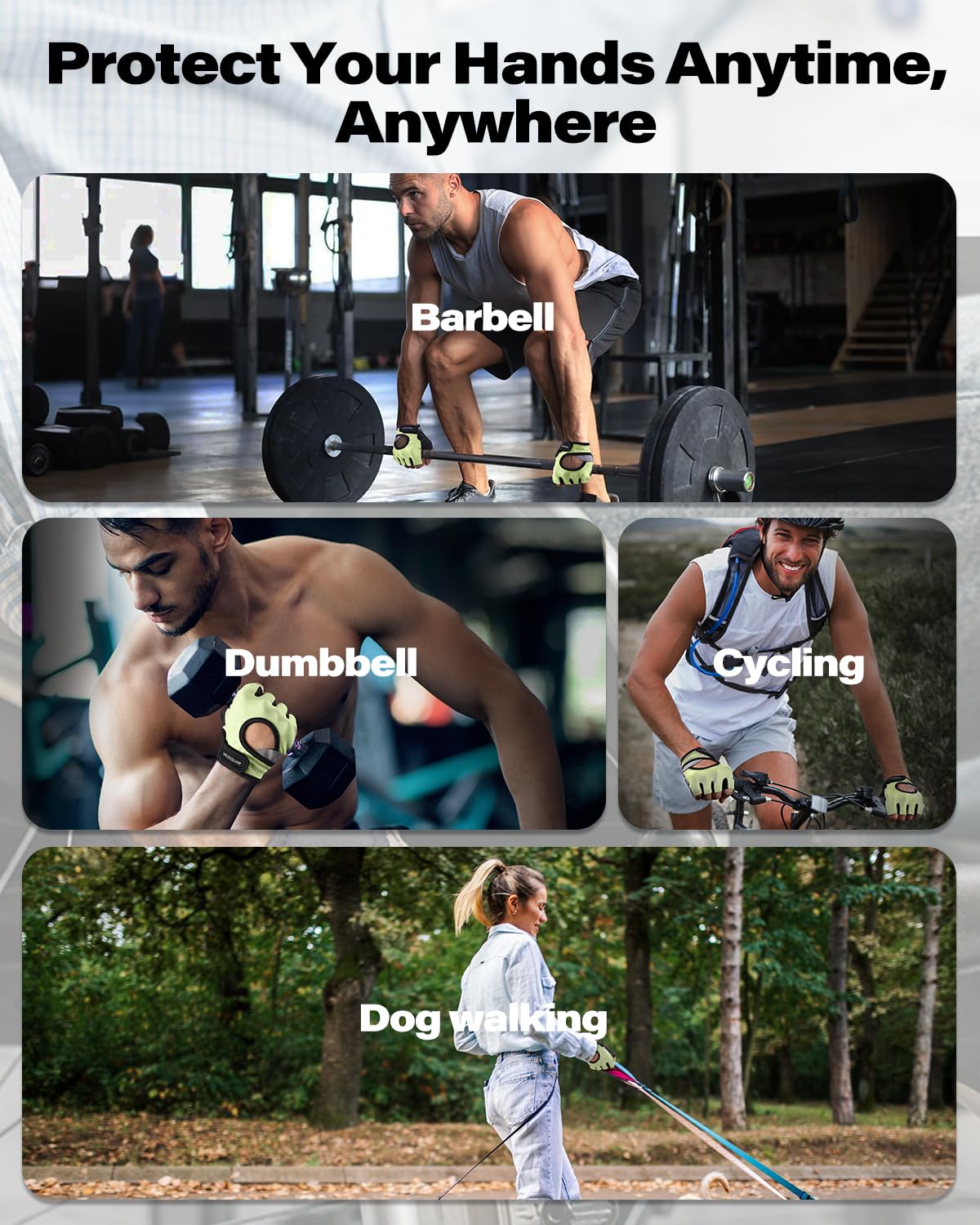 Lightweight Weight Lifting Gloves for Men and Women, Workout Gloves with Excellent Grip for Gym, Cycling, Pull Ups, and Rowing