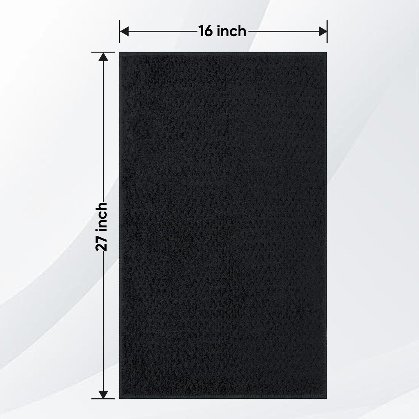 HOMEXCEL Black Gym Towels (3 Pack, 16x27 Inches) – Ultra Soft & Fast Drying Microfiber Towels for Gym, Yoga, Fitness, Spa, Camping & Hotel Use | Highly Absorbent Hand Towels for Daily Use