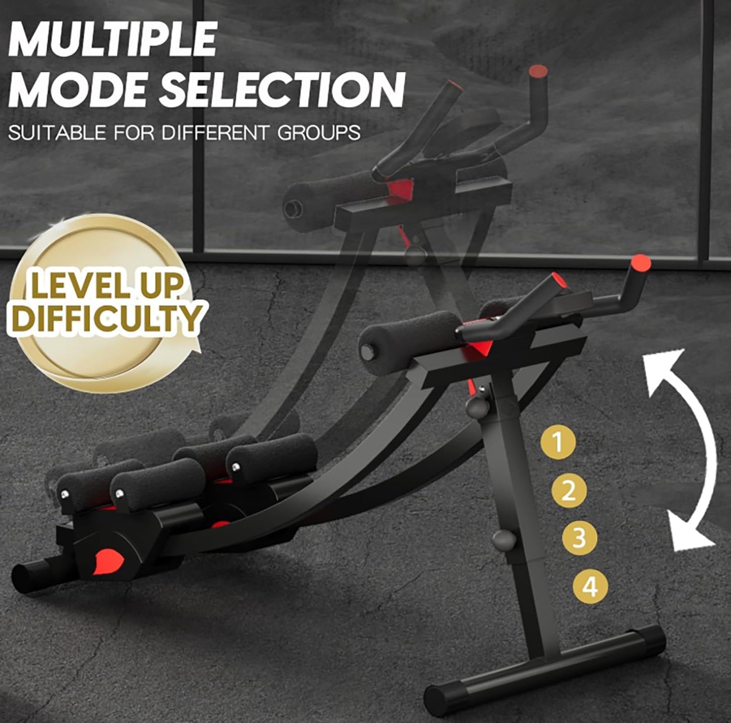 Foldable Ab Machine – Home Gym Workout Equipment for Strength Training and Stomach Workout, Adjustable Abdominal Trainer for Men and Women