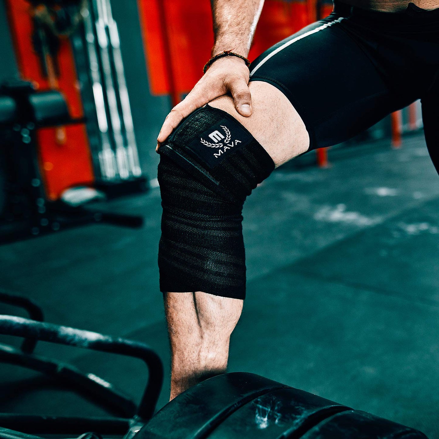 72" Elastic Knee Wrap for Men and Women, Compression Support Strap for Squats, Weightlifting, Cross Training, WODs, and Gym Workouts