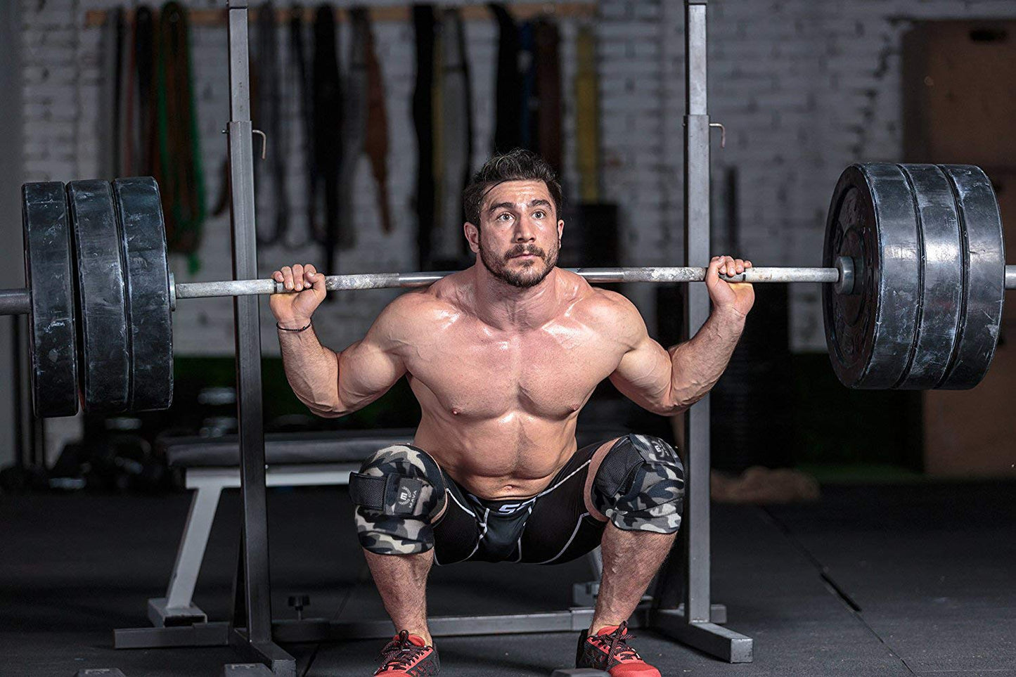 72" Elastic Knee Wraps for Men and Women, Pair of Compression Straps for Squats, Weightlifting, Powerlifting, and Gym Workouts