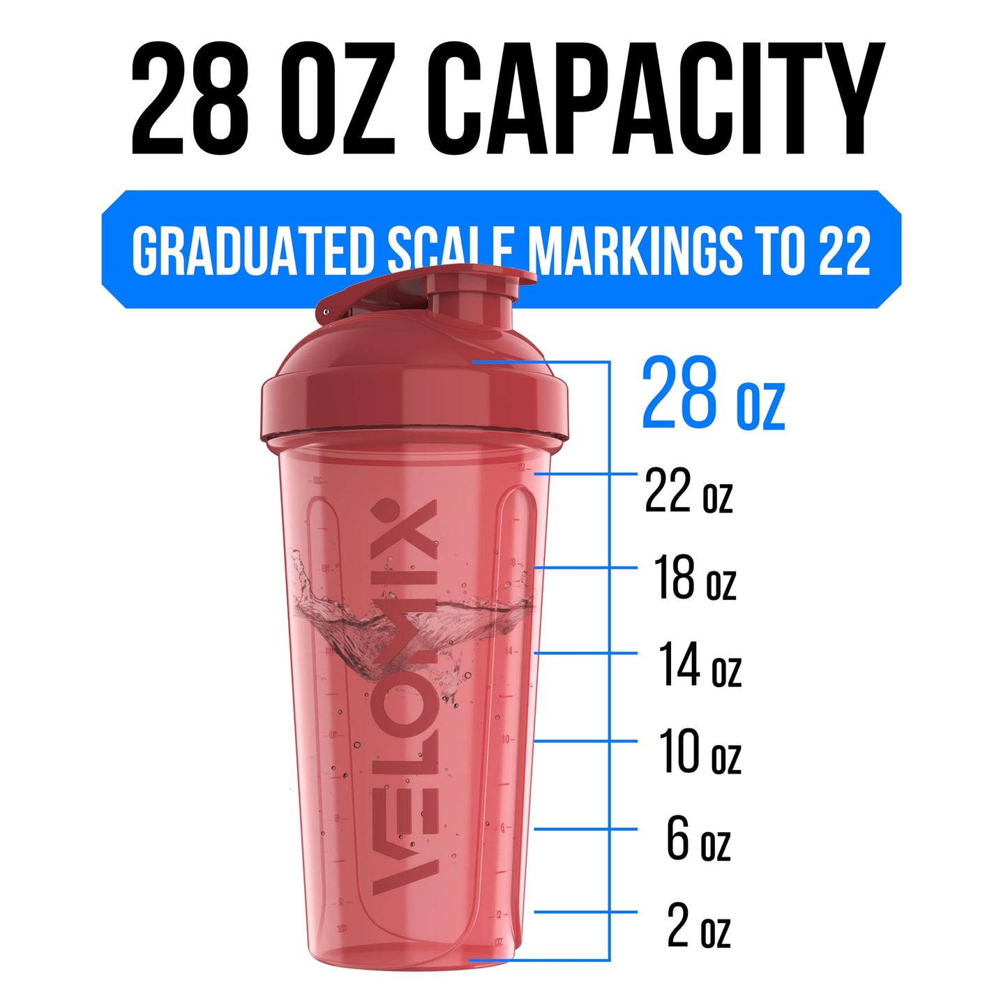 VELOMIX Protein Shaker Bottle 6-Pack (28oz) – Includes 6 Wire Whisks | Leak-Proof Shaker Cups for Protein Shakes & Pre-Workout Drinks | Durable Mixing Bottles for Gym, Fitness, and Smoothies (Hawai Shadows)