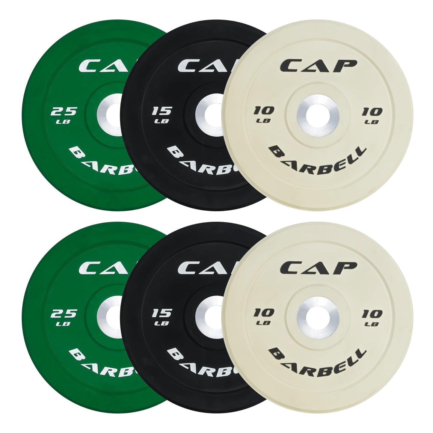 CAP Barbell 2-Inch Olympic Bumper Plate Set, 100–370 lbs – Rubber-Coated Plates for Strength Training, Powerlifting, and Weightlifting | Multiple Options