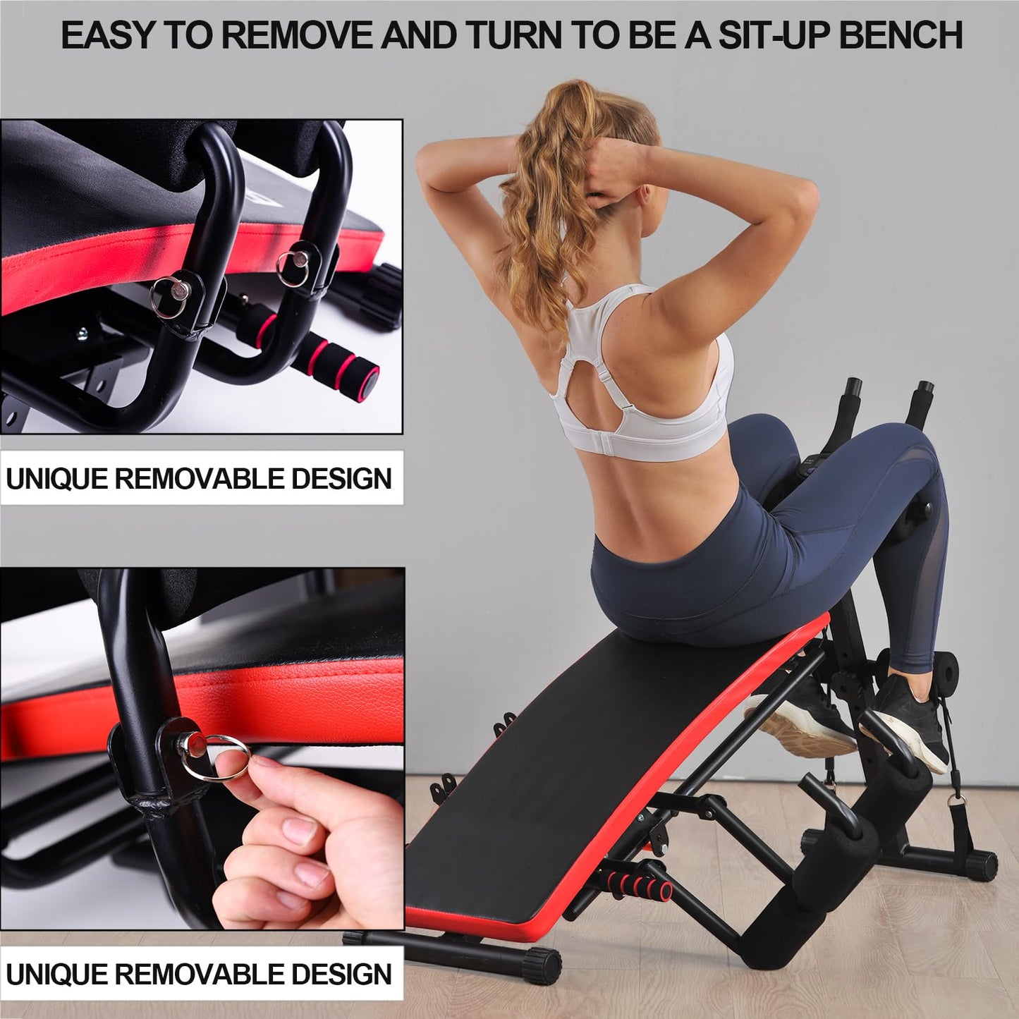 KESHWELL Ab Workout Machine – Adjustable Core Abs Exercise Equipment for Home Gym, Sit Up Bench & Abdominal Cruncher with Resistance Bands, LCD Display, and Foldable Design for Strength Training