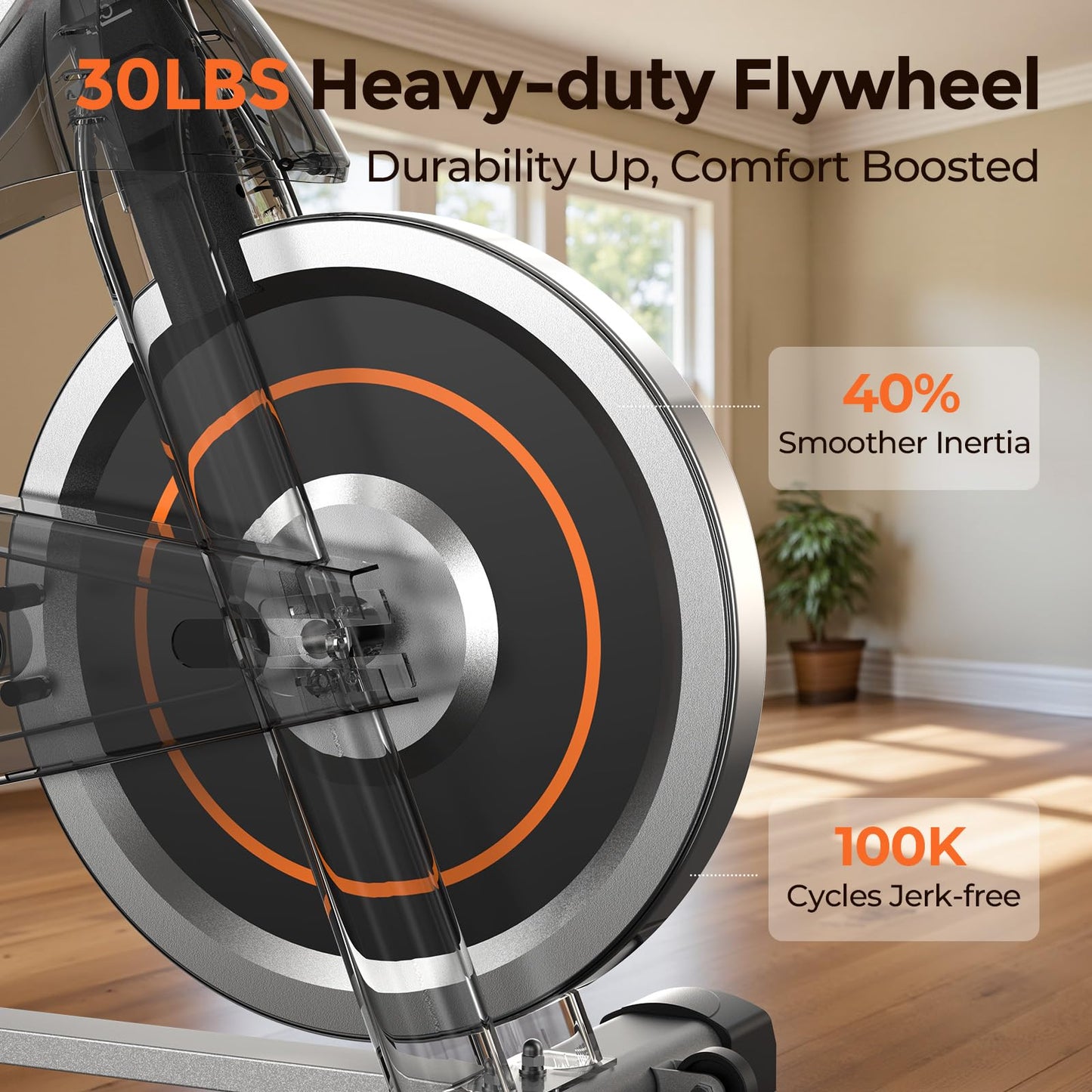 YOSUDA Exercise Bike – Magnetic Stationary Indoor Cycling Bike with 300 lb Weight Capacity, Brake Pad System, Low Noise, Tablet Holder & Exclusive App for Home Cardio and Weight Loss Workouts