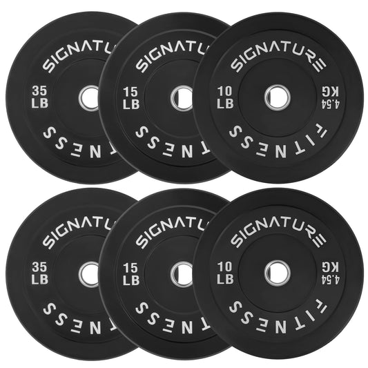 Fitvids 2-Inch Olympic Bumper Weight Plates with Steel Hub – Multiple Options for Strength Training and Weightlifting Sets