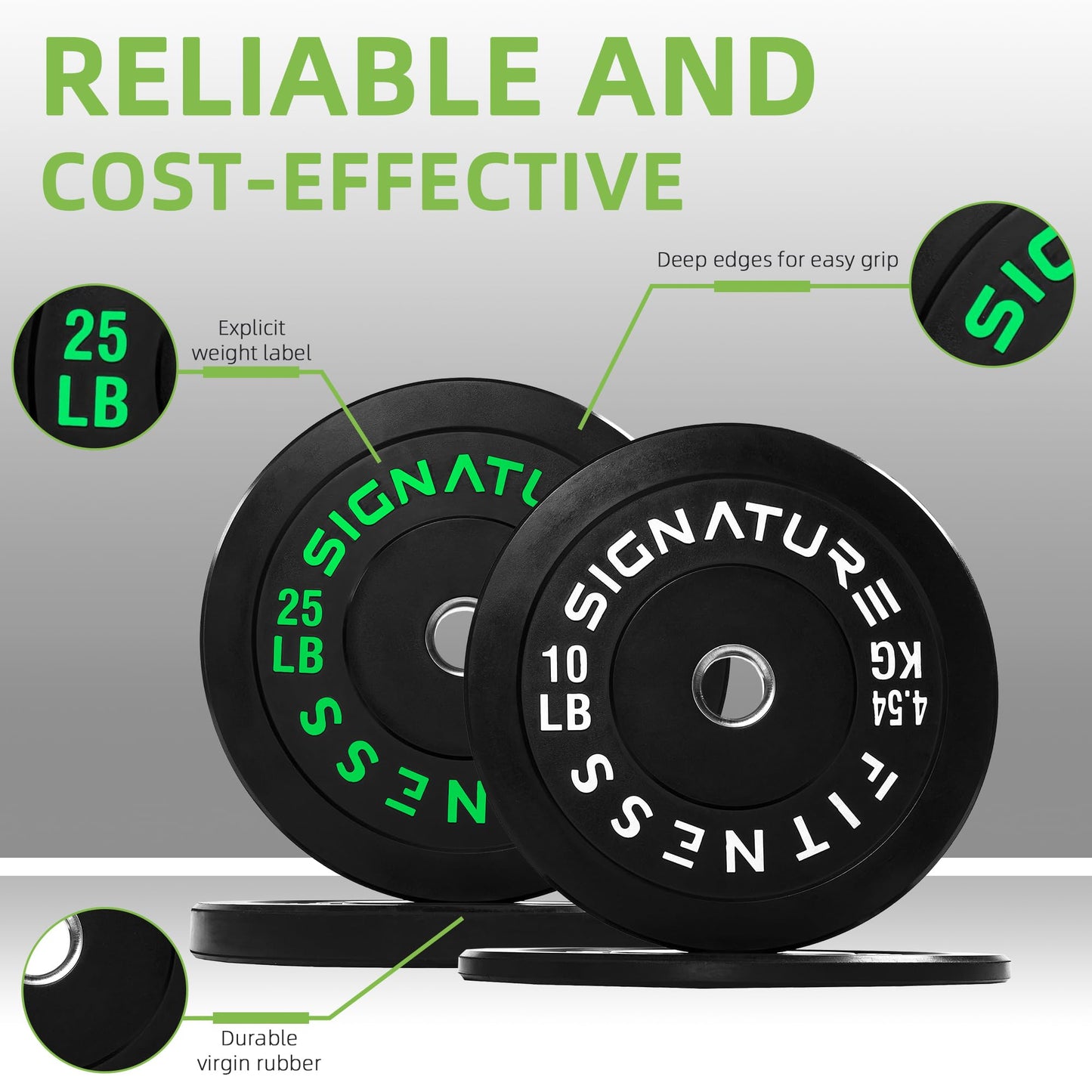 Fitvids Olympic Bumper Plates Set, 2" Weight Plates for Strength Training & Weightlifting, Available in Pairs, Sets, or Sets with Barbell – Multiple Options