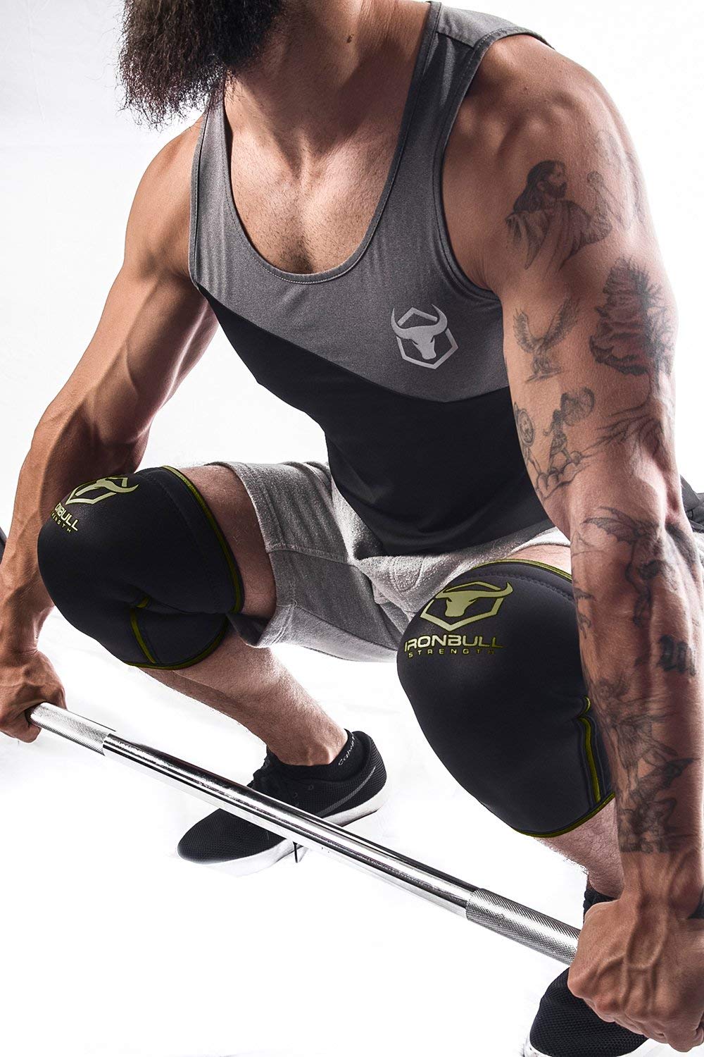 Iron Bull Strength 7mm Knee Sleeves (Pair) for Weightlifting & Powerlifting (USPA, IPL, IWF & USAW Approved) – Premium Knee Compression Support for Squats, Lifting, and Gym Training – Men & Women