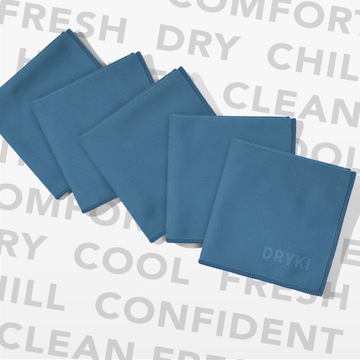 Sweat Absorbing Handkerchiefs (5 Pack, Blue) – The Original Pocket-Sized Sweat Towels | Quick-Dry Microfiber Sweat Rags for Face, Hands & Body | Ideal for Gym, Sports, Running & Work – For Men & Women