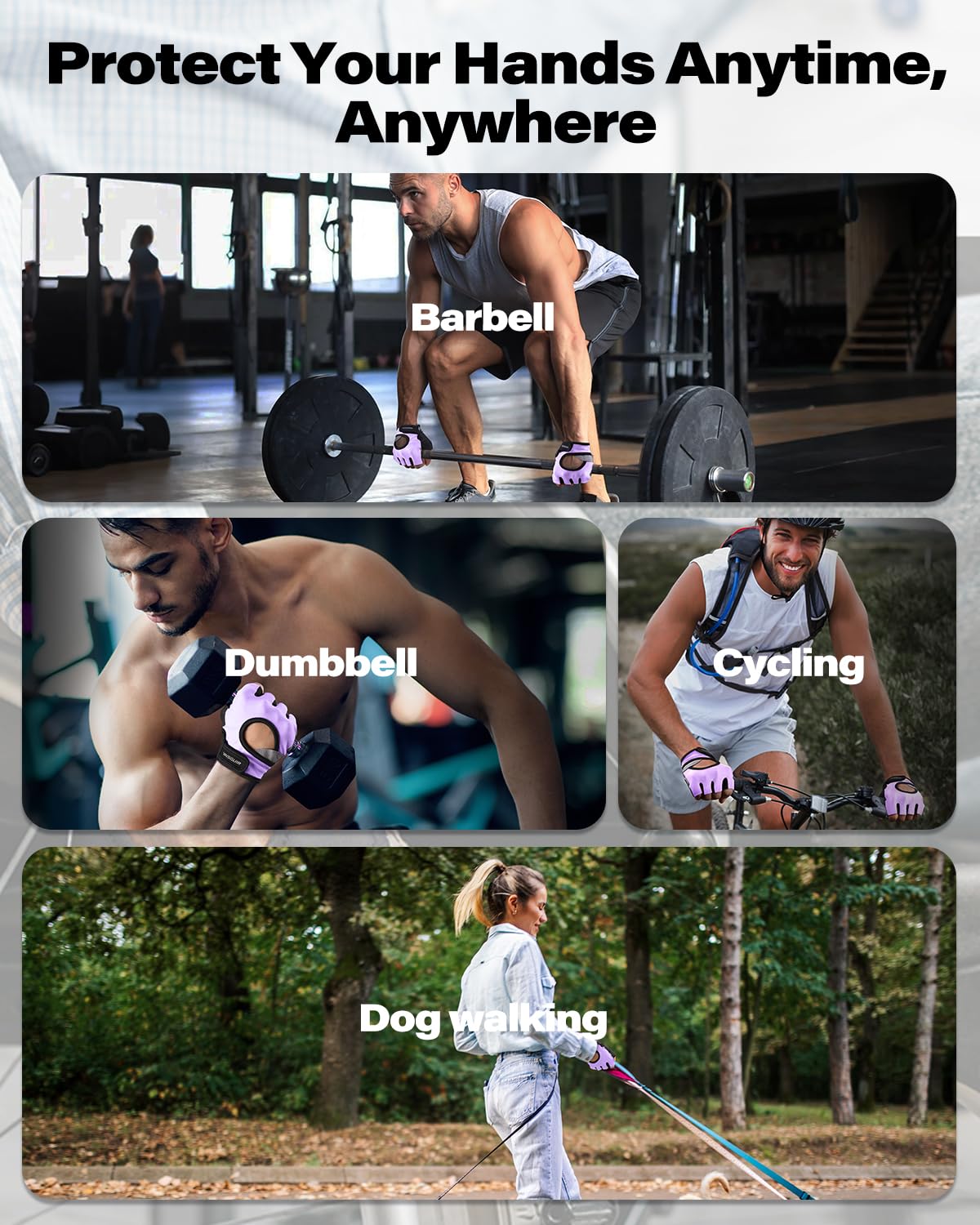 Lightweight Workout Gloves for Men and Women, Weight Lifting Gloves with Excellent Grip for Gym, Cycling, Pull Ups, and Rowing