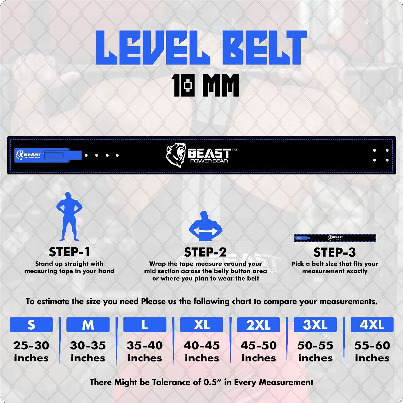 Weight Lifting Belt with Lever Buckle, 10–13MM Thick, 4-Inch Strap for Powerlifting, Deadlifts, Squats, and Weightlifting, Men and Women