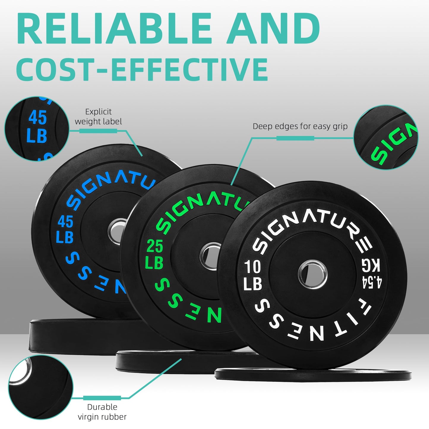Fitvids Olympic Bumper Plates Set, 2" Weight Plates for Strength Training & Weightlifting, Pairs or Sets, or Sets with Barbell – Multiple Options
