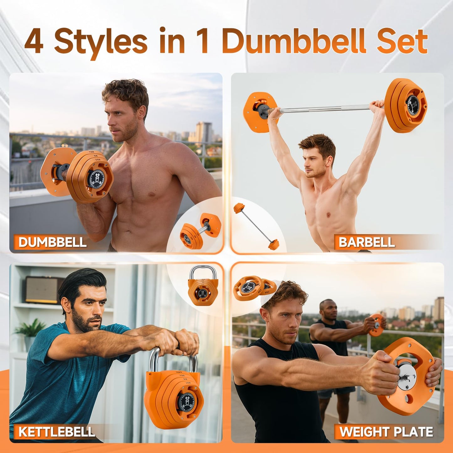 Adjustable Dumbbell Set 25/55 lbs Pair, Fast-Turn Handle with Anti-Slip Grip for Home Gym Workouts