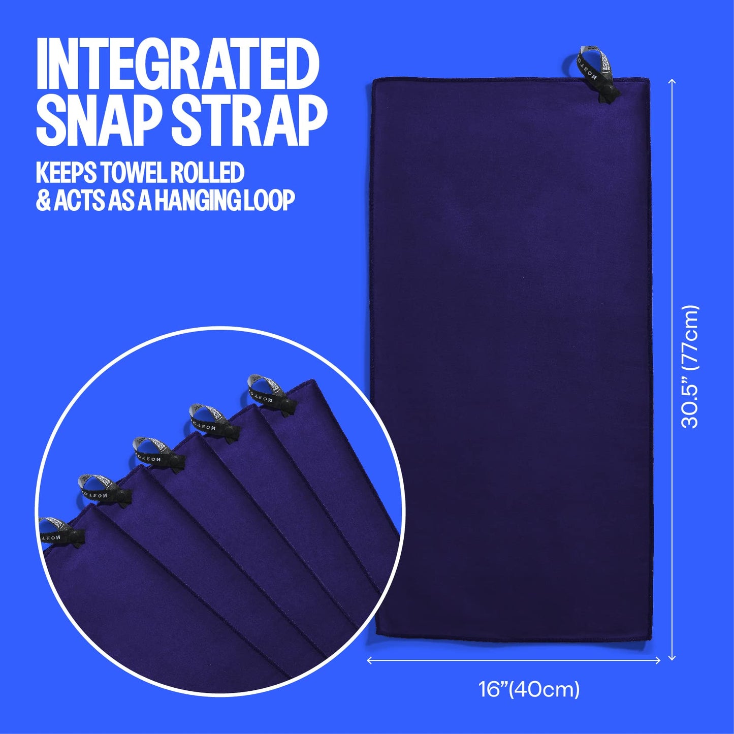 Acteon Microfiber Gym Towels (5 Pack, Midnight Blue) – Quick Dry Silver ION Odor-Free Towels | Super Absorbent & Fast Drying Sweat Towels for Men & Women | Ideal for Workout, Yoga, Running, Beach & Travel – 16x30.5 Inch