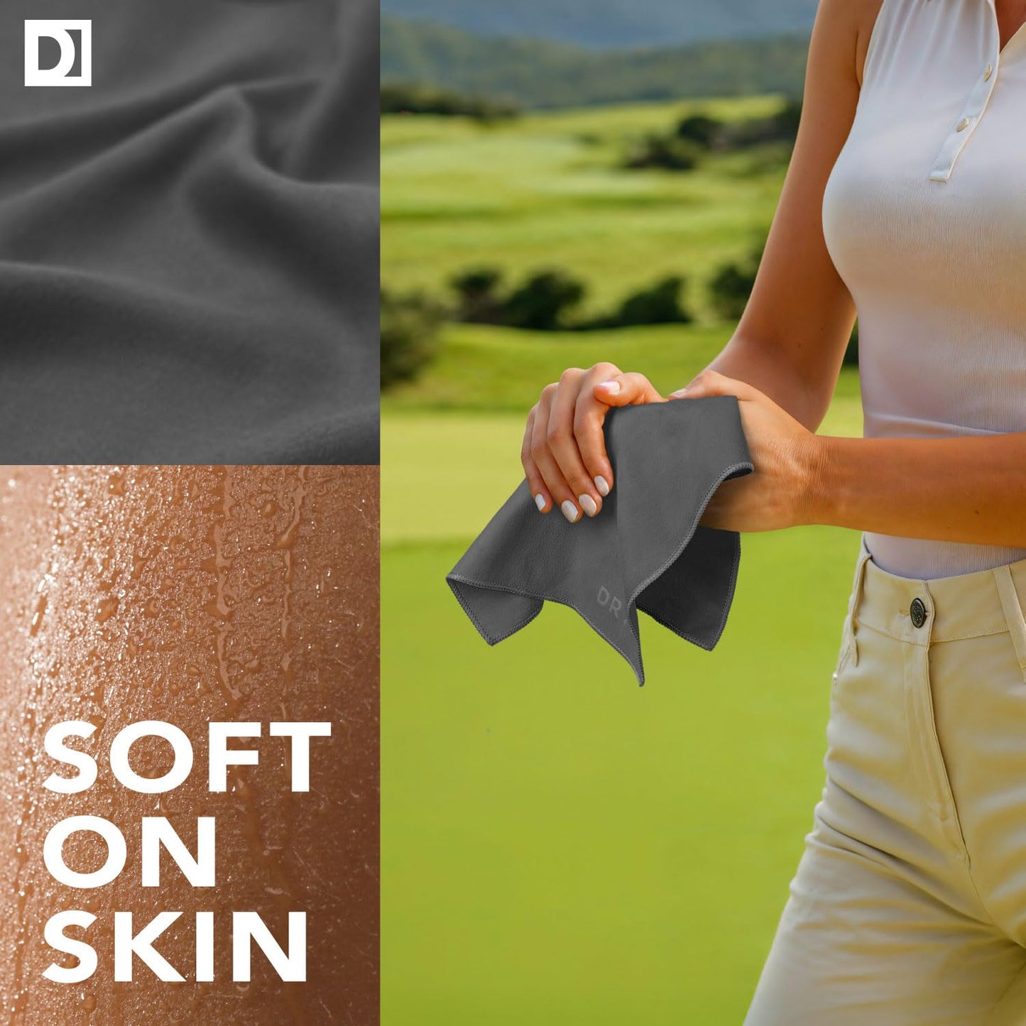 Sweat Absorbing Handkerchiefs - The Original Pocket-Sized Sweat Towels - Quick-Dry Microfiber Sweat Rags for Face, Hands, & Body - Men & Women - Gym, Sports, and Work (Dark Grey: 5 Pack)