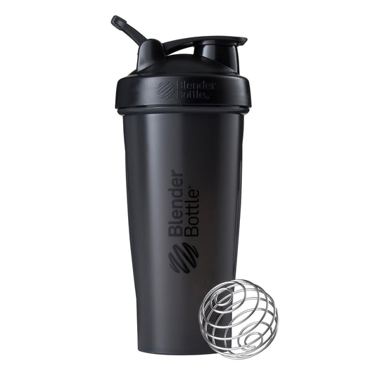 BlenderBottle Classic Shaker Bottle – 28 oz Leak-Proof Protein Shake Cup with BlenderBall Wire Whisk | Ideal for Protein Shakes, Smoothies & Pre-Workout Drinks | BPA-Free, Black