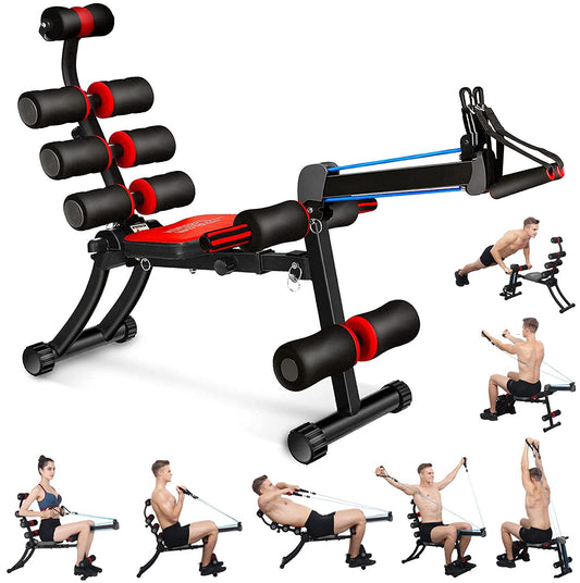 BODY RHYTHM 22-in-1 Wonder Master Core & Abdominal Workout Equipment – Foldable & Adjustable Rowing Machine, Core Strength Training & Ab Exercise Trainer with 22 Workout Modes for Home Gym