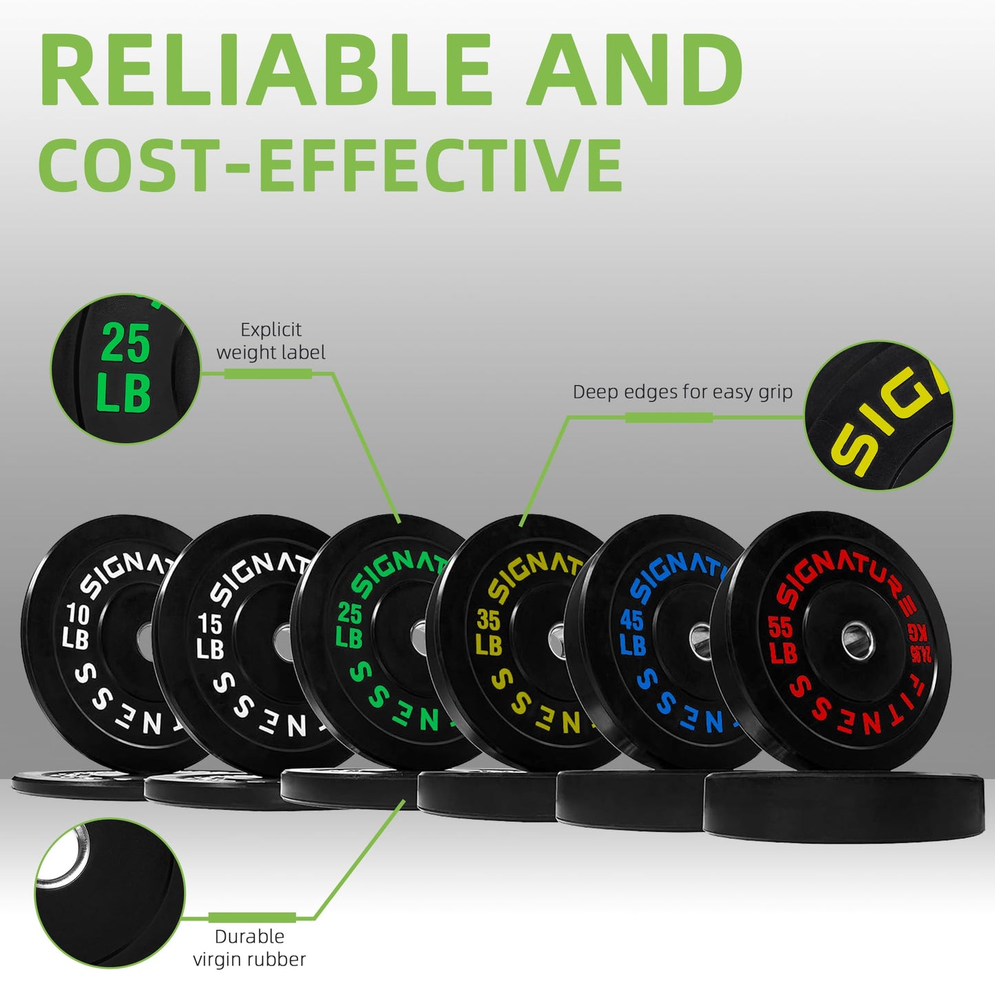 Fitvids Olympic Bumper Plates Set, 2" Weight Plates for Strength Training & Weightlifting, Pairs or Sets, or Sets with Barbell – Multiple Options