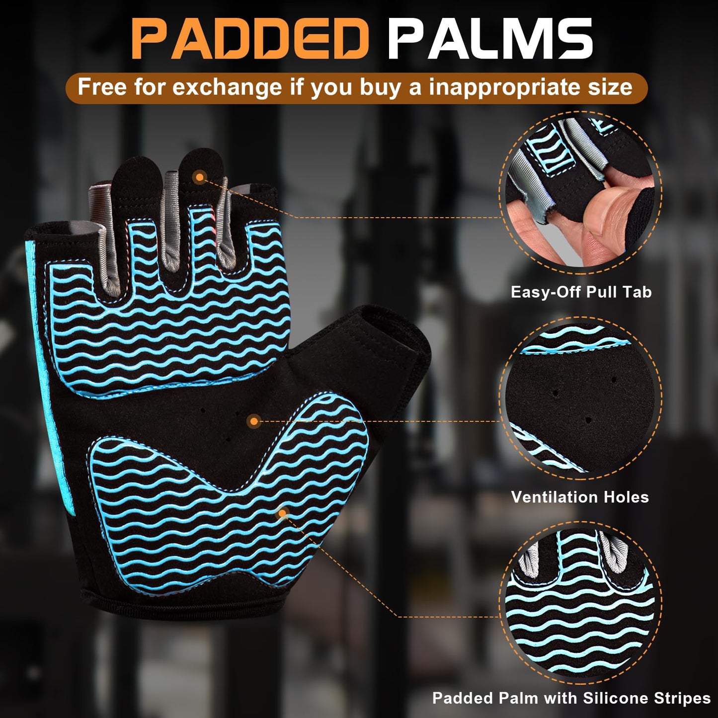 Fingerless Breathable Workout Gloves for Weightlifting, Cycling, and Gym Training