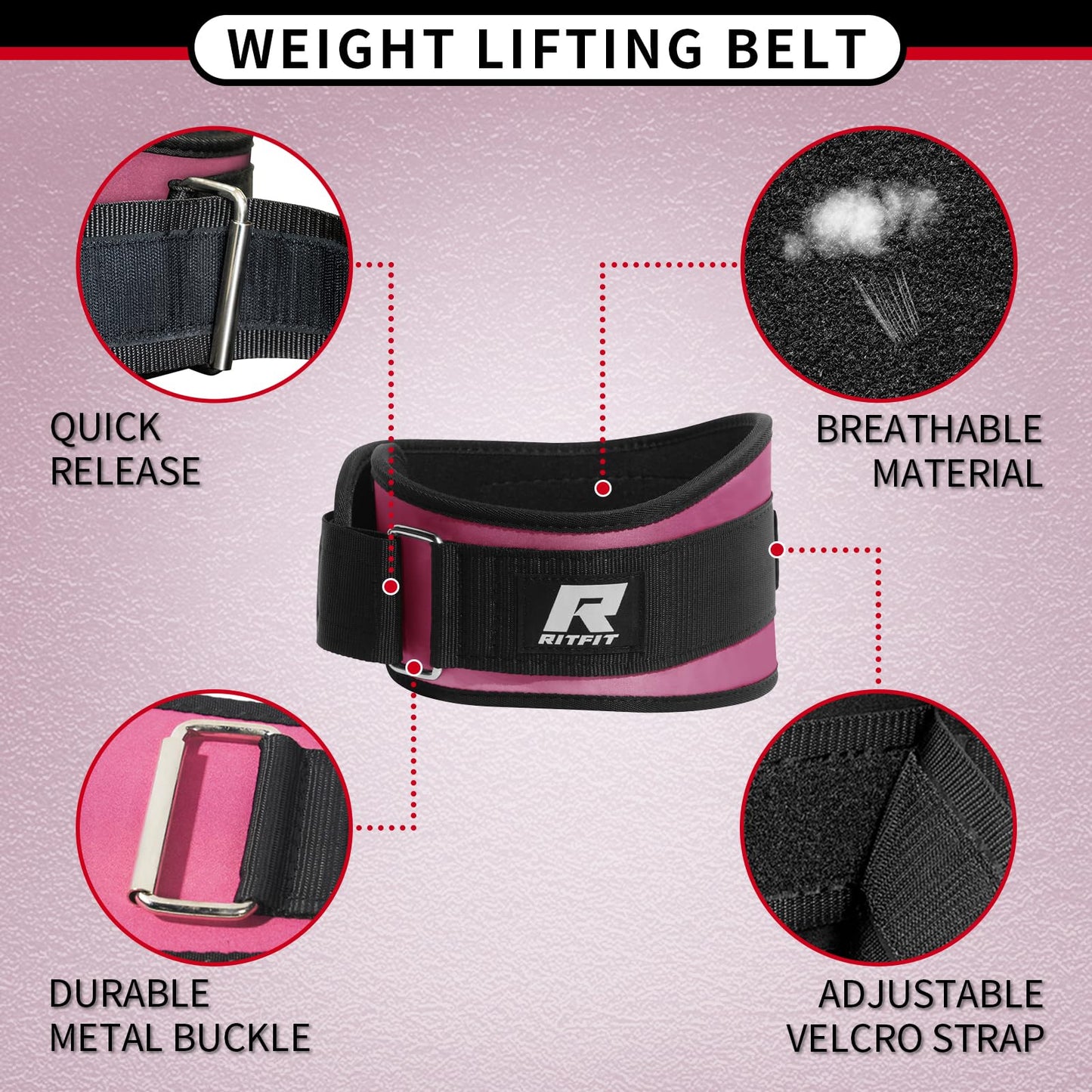 Weight Lifting Belt for Men and Women, 6-Inch Black/Camouflage Belt for Squats, Lunges, Deadlifts, and Thrusters