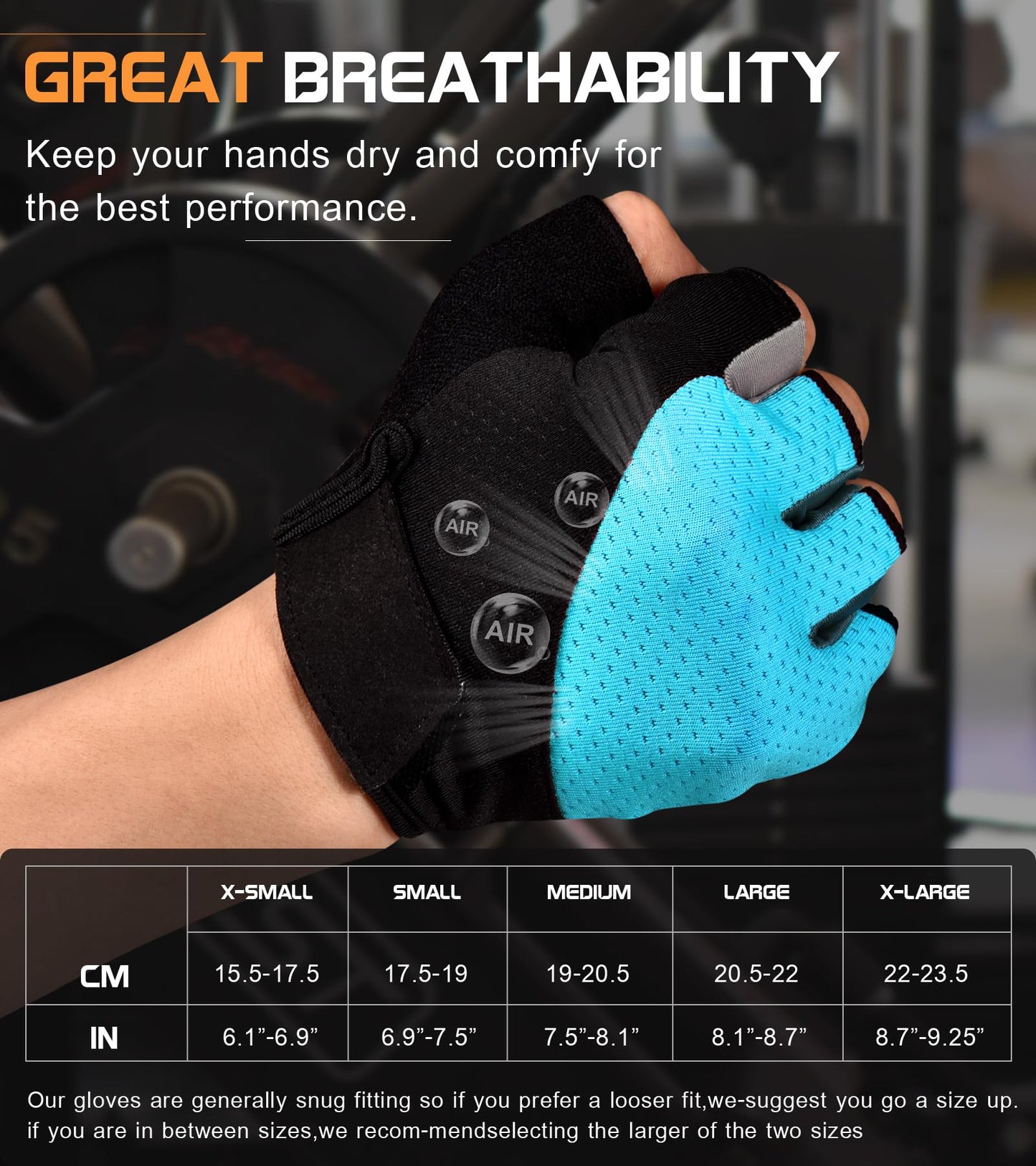 Fingerless Breathable Workout Gloves for Weightlifting, Cycling, and Gym Training
