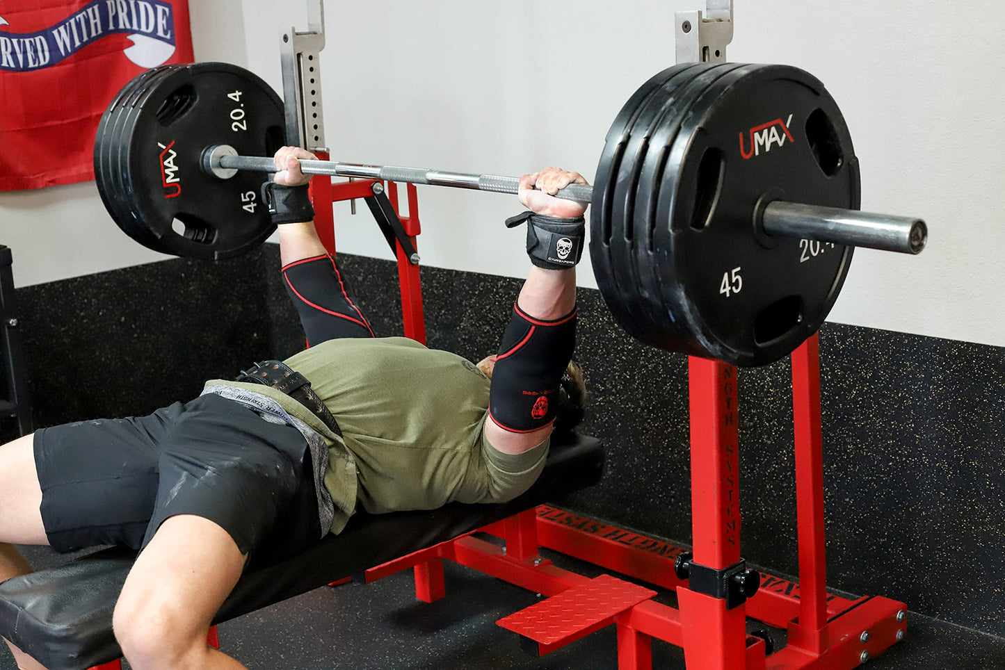 Elbow Sleeves with Wrist Wraps (1 Pair) – 5mm Neoprene Compression Support for Powerlifting, Weightlifting, Bench Press & Tendonitis – Elbow Brace for Pain Relief & Stability – For Men & Women