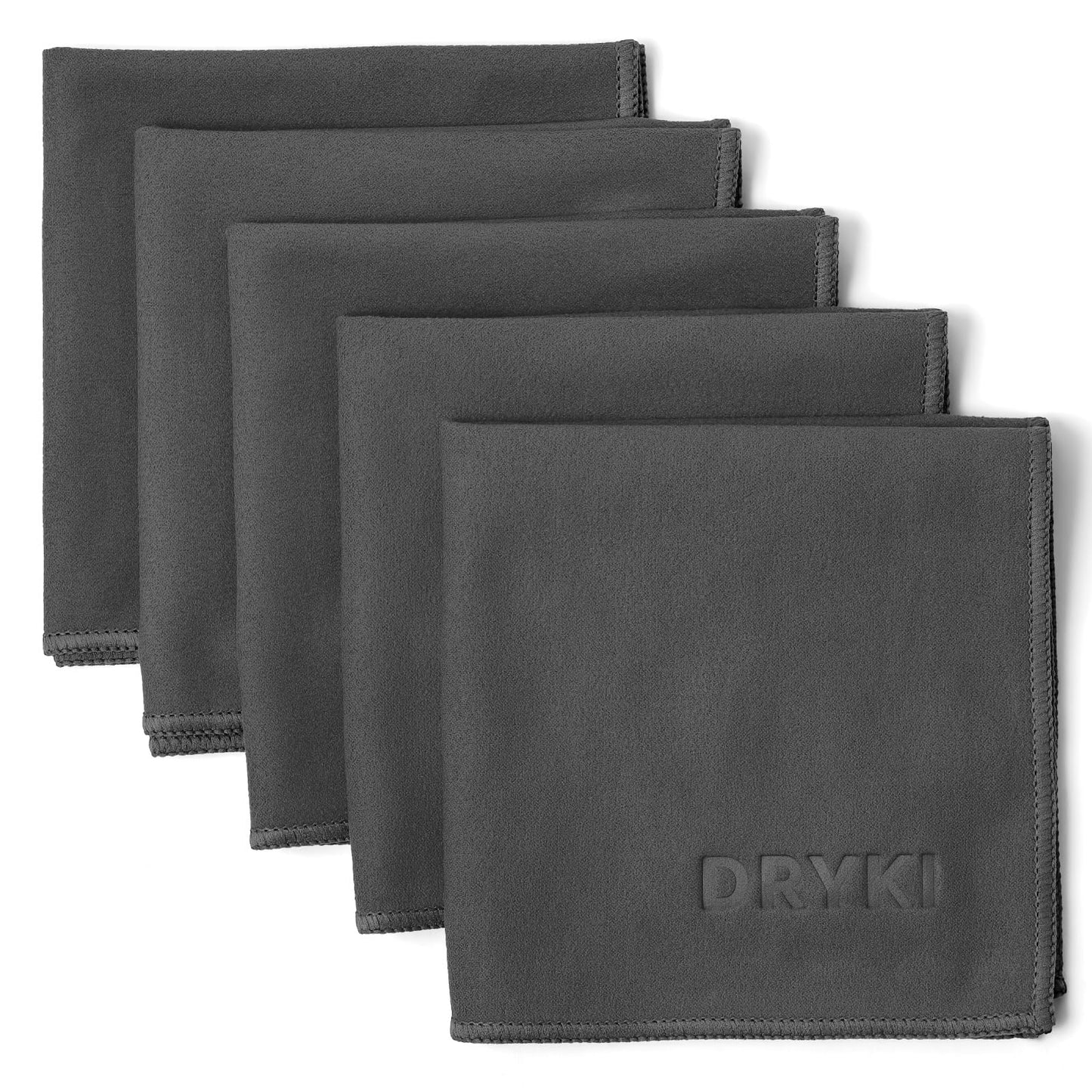 Sweat Absorbing Handkerchiefs - The Original Pocket-Sized Sweat Towels - Quick-Dry Microfiber Sweat Rags for Face, Hands, & Body - Men & Women - Gym, Sports, and Work (Dark Grey: 5 Pack)