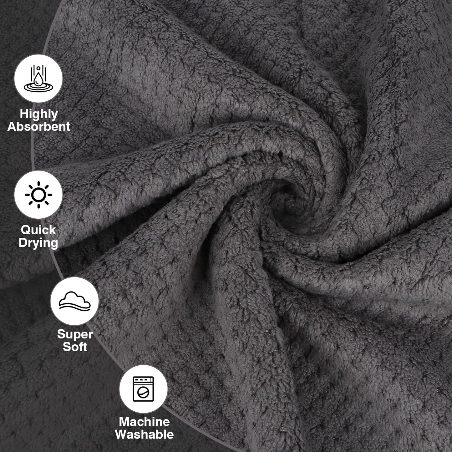 HOMEXCEL Gym Towels (6 Pack, 16x27 Inches) – Ultra Soft & Fast Drying Microfiber Towels for Gym, Yoga, Fitness, Spa, Camping & Hotel Use | Highly Absorbent Hand Towels for Daily Use