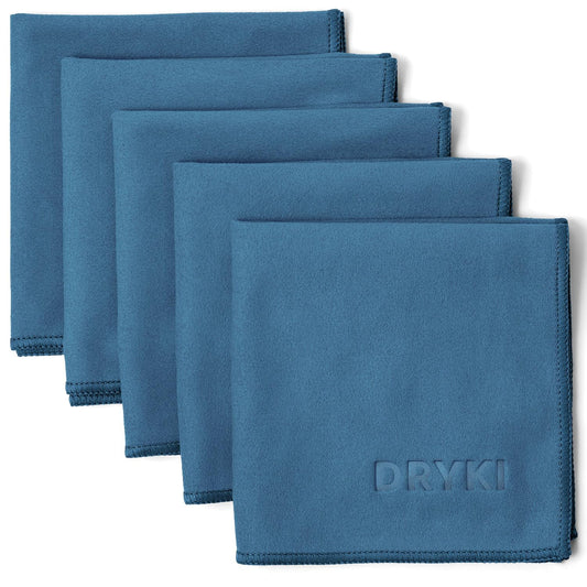 Sweat Absorbing Handkerchiefs (5 Pack, Blue) – The Original Pocket-Sized Sweat Towels | Quick-Dry Microfiber Sweat Rags for Face, Hands & Body | Ideal for Gym, Sports, Running & Work – For Men & Women