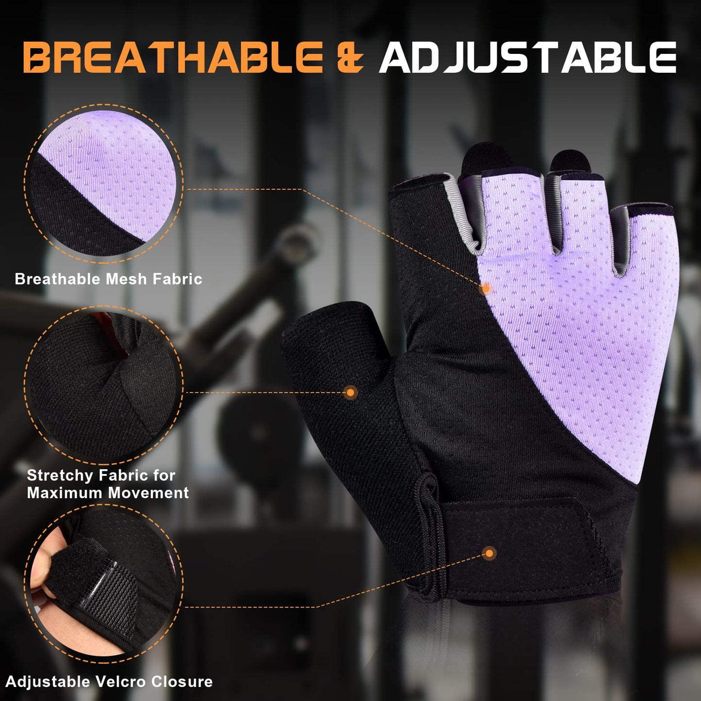 Fingerless Breathable Workout Gloves for Weightlifting, Cycling, and Fitness Training