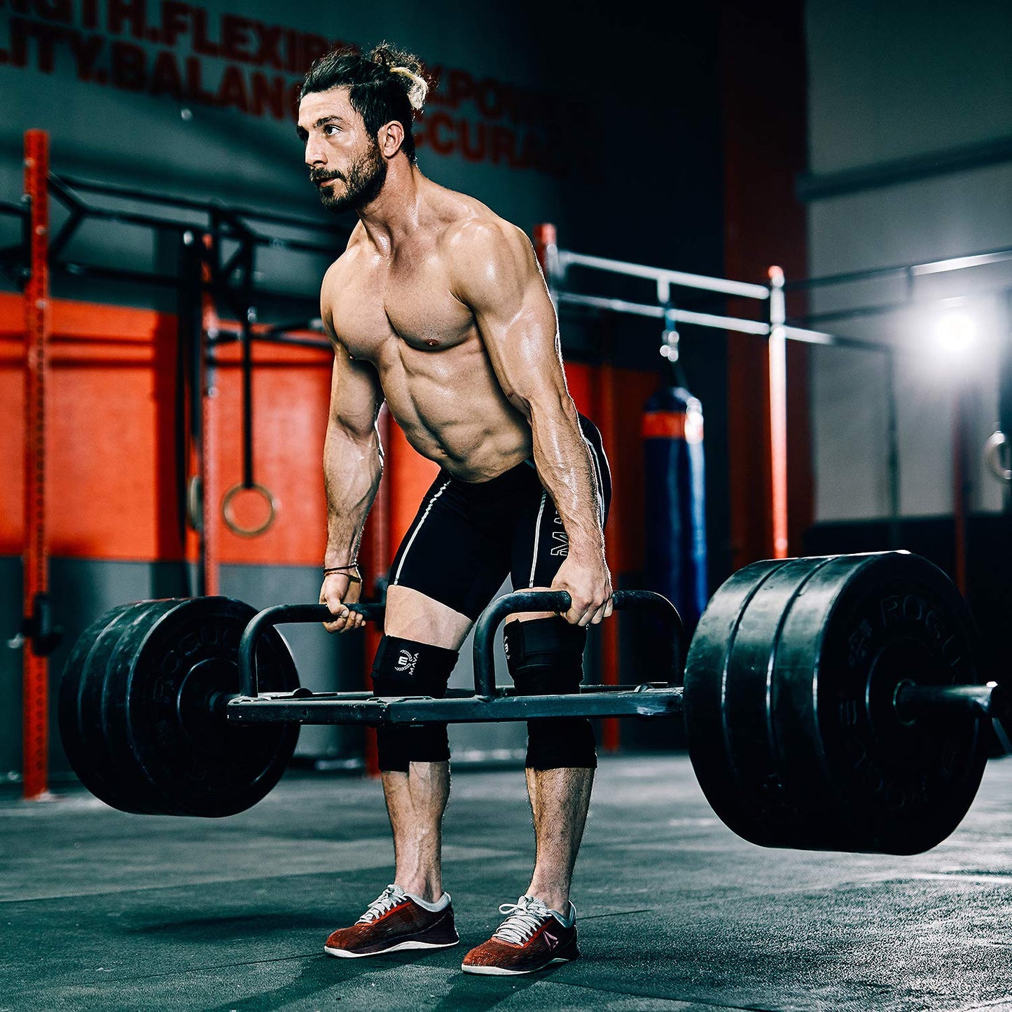 72" Elastic Knee Wrap for Men and Women, Compression Support Strap for Squats, Weightlifting, Cross Training, WODs, and Gym Workouts