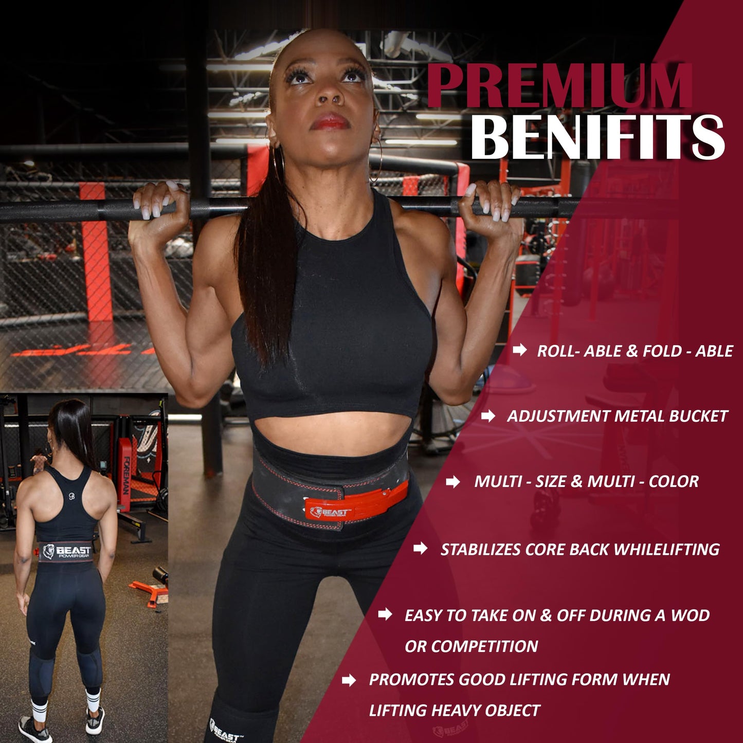 Weight Lifting Belt with Lever Buckle, 10–13MM Thick, 4-Inch Strap for Powerlifting, Deadlifts, Squats, and Weightlifting, Men and Women