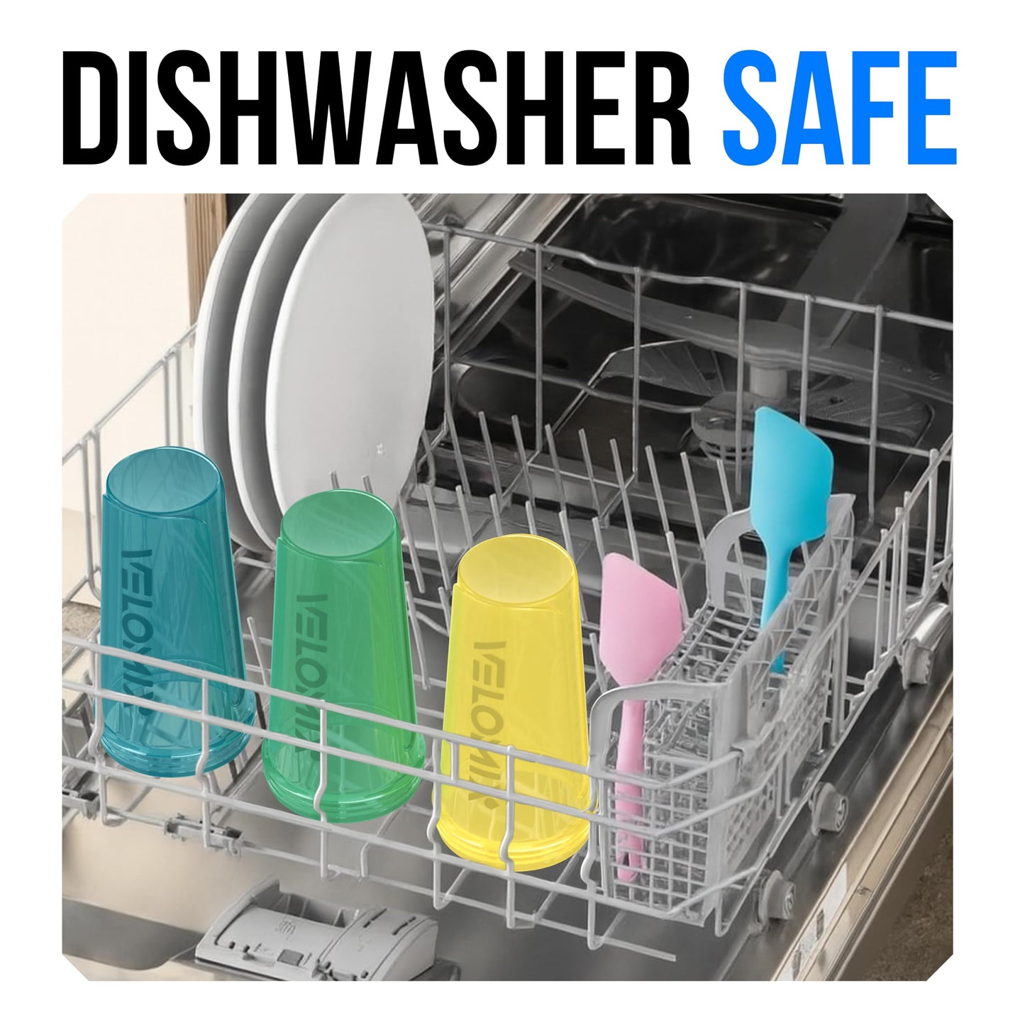 VELOMIX Protein Shaker Bottle 6-Pack (28oz) – Includes 6 Wire Whisks | Leak-Proof Shaker Cups for Protein Shakes & Pre-Workout Drinks | Durable Mixing Bottles for Gym, Fitness, and Smoothies (Hawai Shadows)