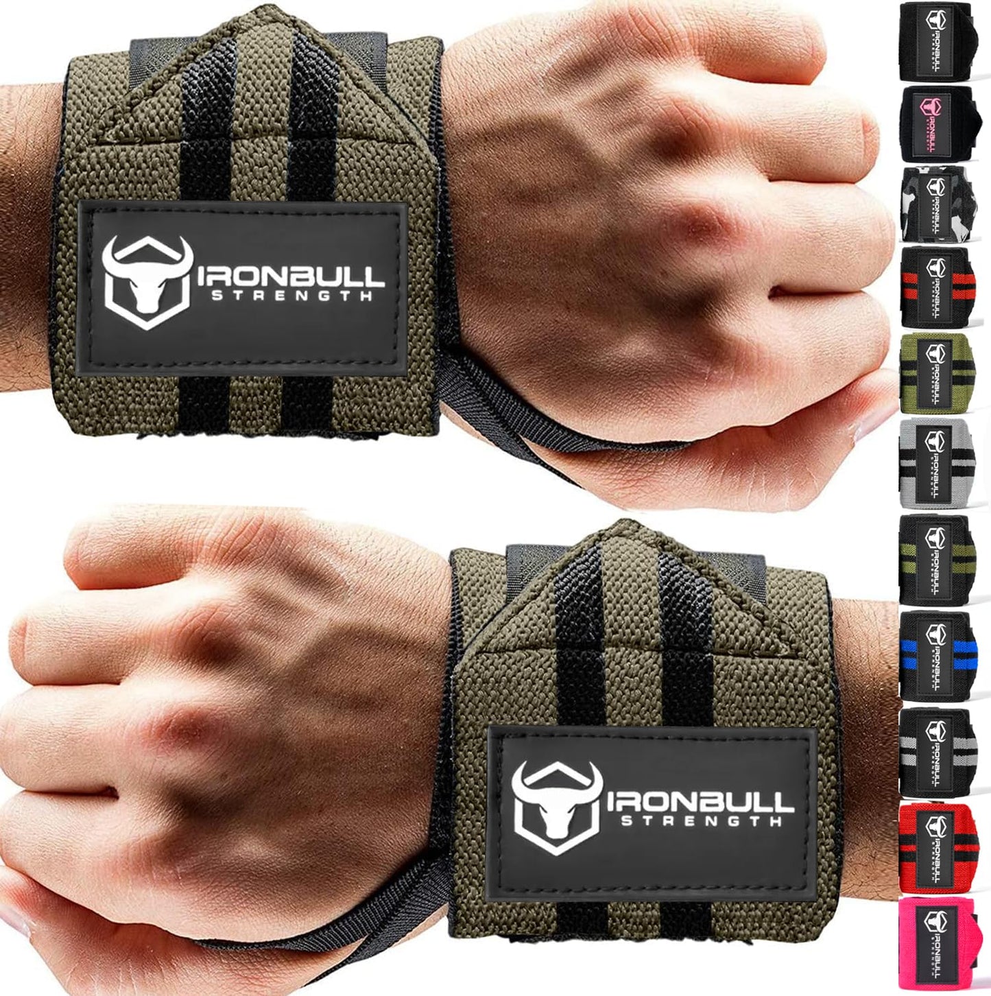 18" Weightlifting Wrist Wraps, USPA & IPL Approved, Premium Thumb Loop Straps for Bench, Powerlifting, Curls, and Dips, Men and Women