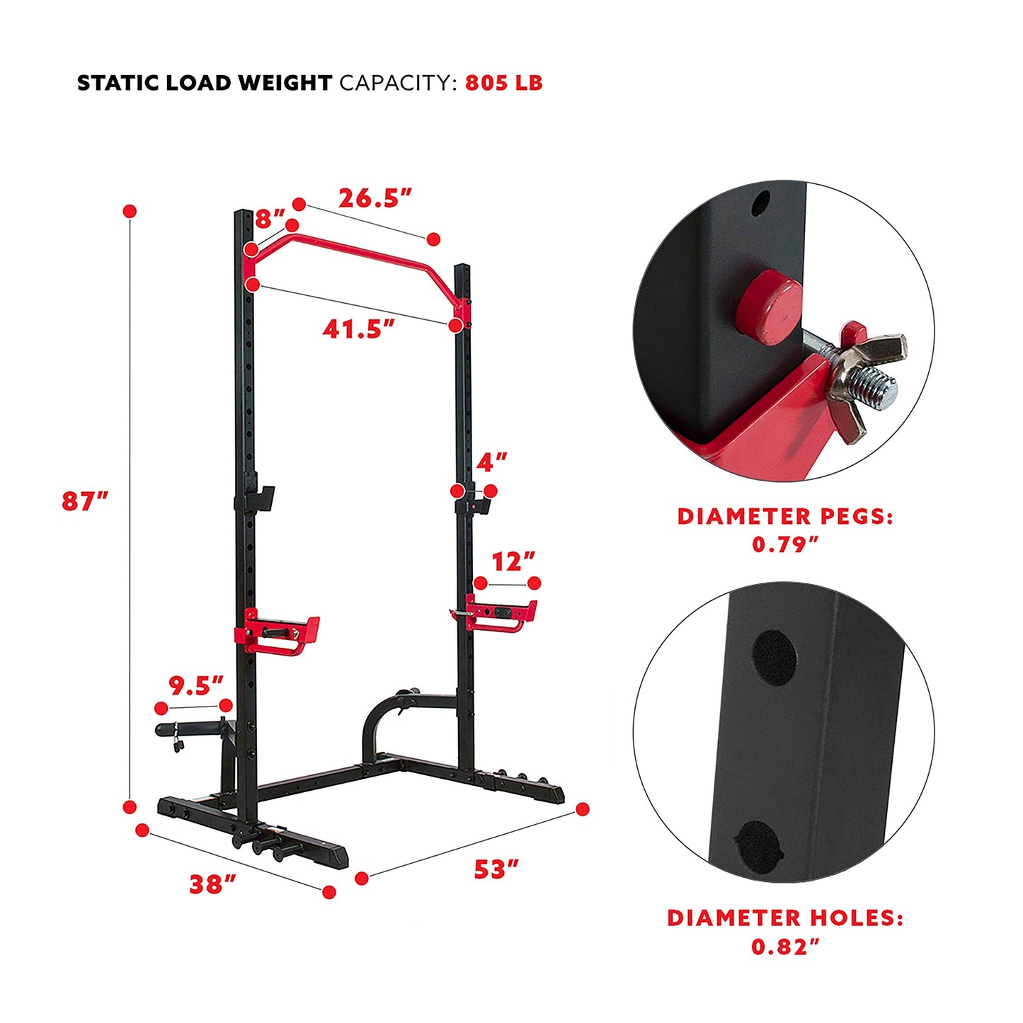 Adjustable Multi-Function Squat Rack – Barbell Rack for Weight Lifting, Home Gym Workouts, Bench Press, Supports Up to 690 lbs