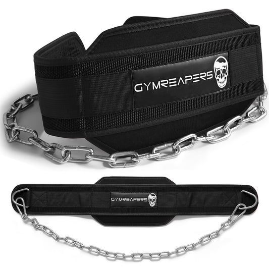 Dip Belt with Heavy Duty Steel Chain for Weightlifting, Pull Ups, and Dips, Adjustable Belt for Added Weight Training