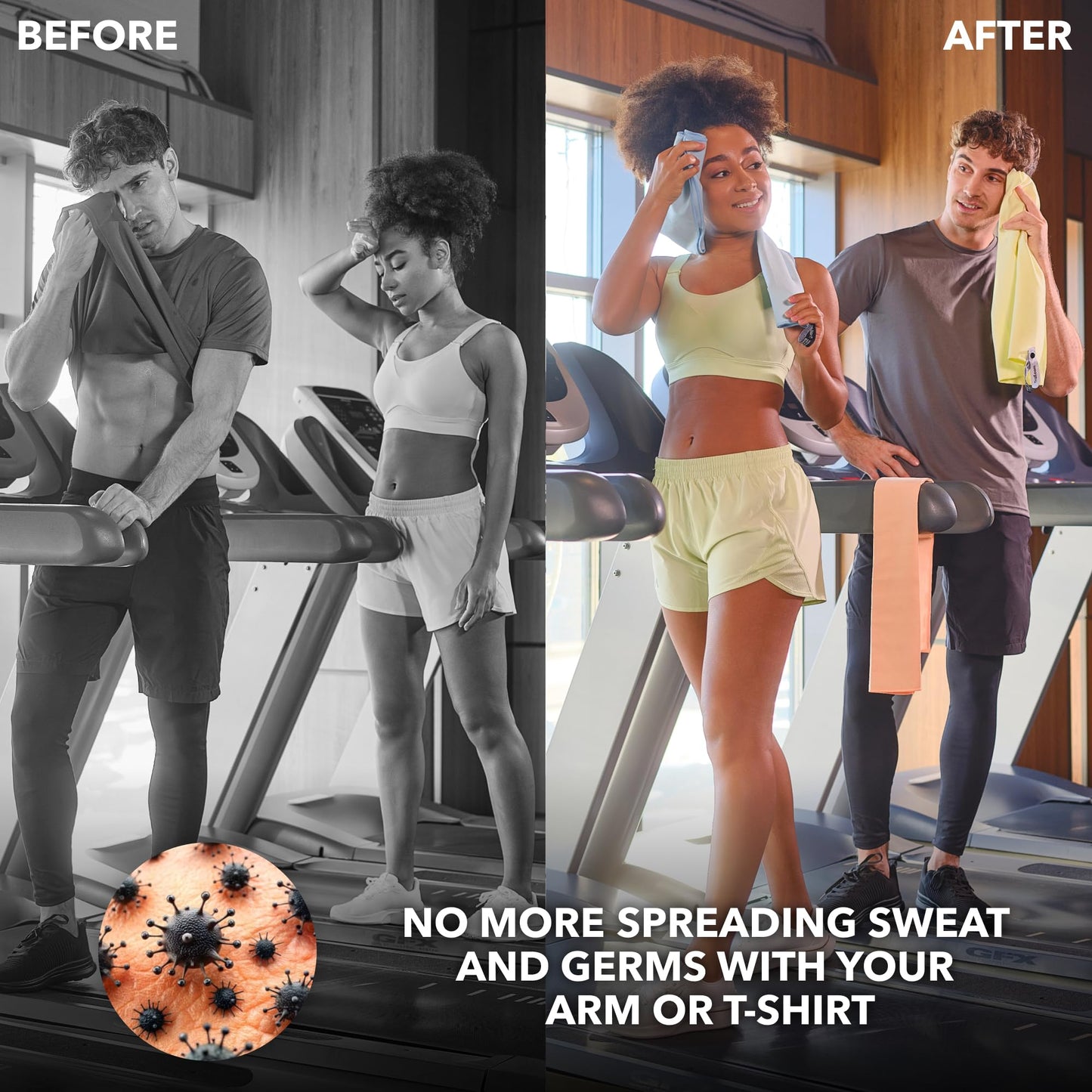 Microfiber Workout Towels (Set of 5, Pastel) – Quick Dry, Odor-Free & Highly Absorbent Gym Towels for Women & Men | Perfect for Hot Yoga, Running, Tennis, Exercise, Camping & Sports