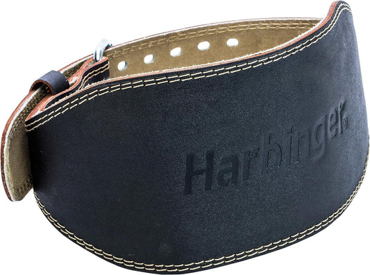 Padded Leather Weightlifting Belt, 4" or 6" Wide with Suede Lining and Foam Cushioning, Heavy-Duty Dual Prong Steel Buckle for Lifting Support