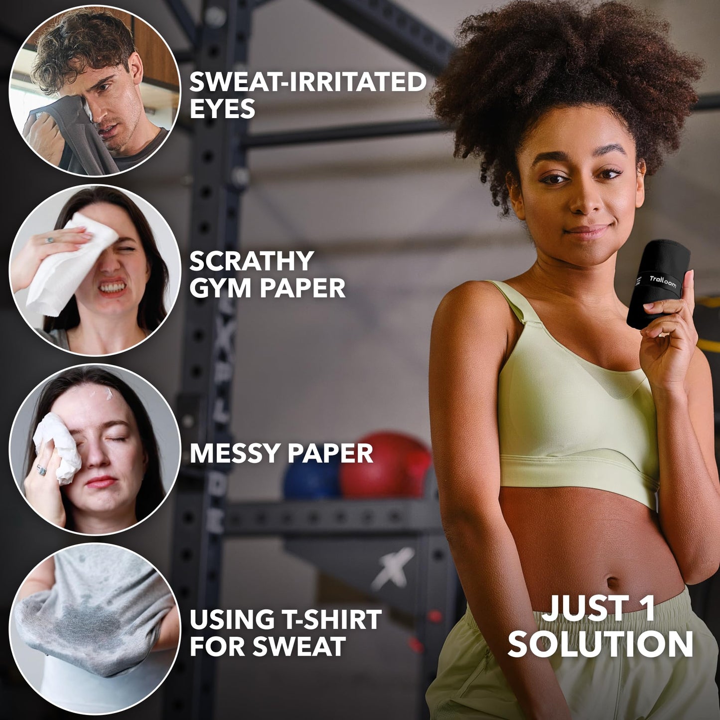 Microfiber Workout Towels (Set of 5, Black) – Quick Dry, Odor-Free & Highly Absorbent Gym Towels for Men & Women | Ideal for Hot Yoga, Running, Tennis, Exercise, Camping & Sports