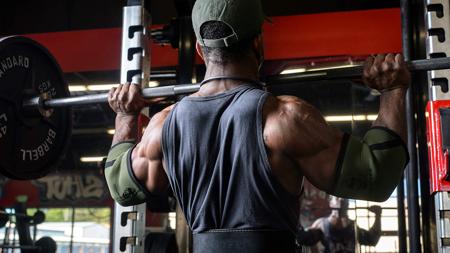 Elbow Sleeves with Wrist Wraps (Pair) - 5mm Neoprene Elbow Brace for Compression & Support - Ideal for Powerlifting, Weightlifting, Bench Press & Tendonitis Relief - Men & Women