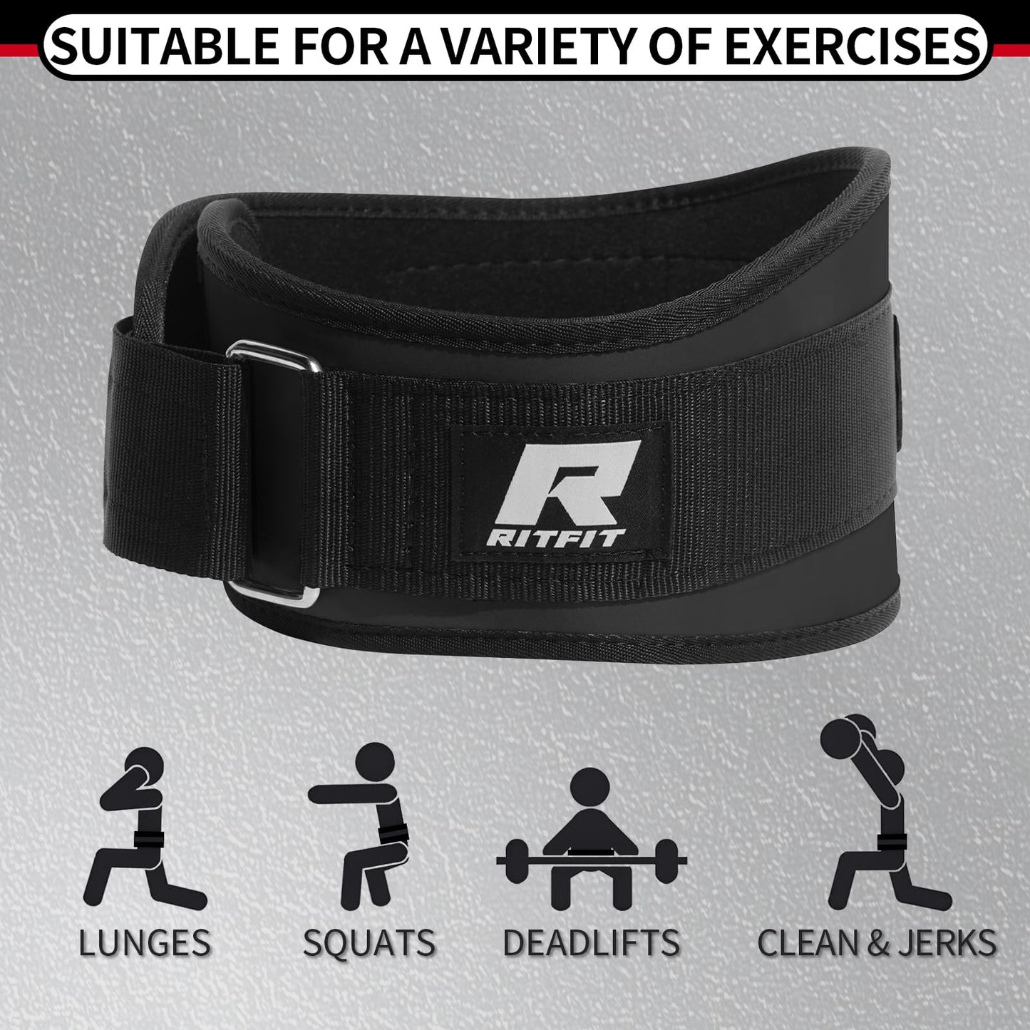 Weight Lifting Belt for Men and Women, 6-Inch Black/Camouflage Belt for Squats, Lunges, Deadlifts, and Thrusters