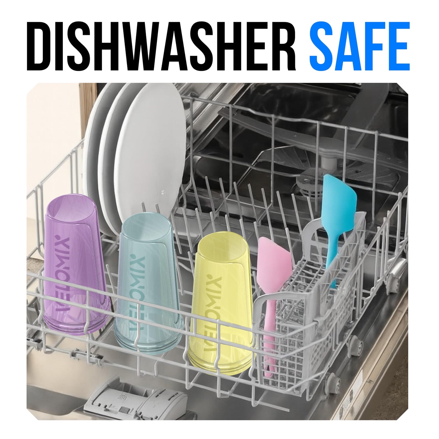 VELOMIX Protein Shaker Bottle 6-Pack (28oz) – Includes 6 Wire Whisks | Leak-Proof Shaker Cups for Protein Shakes & Pre-Workout Drinks | Durable Mixing Bottles for Gym, Fitness, and Smoothies (Pastel Power Series)